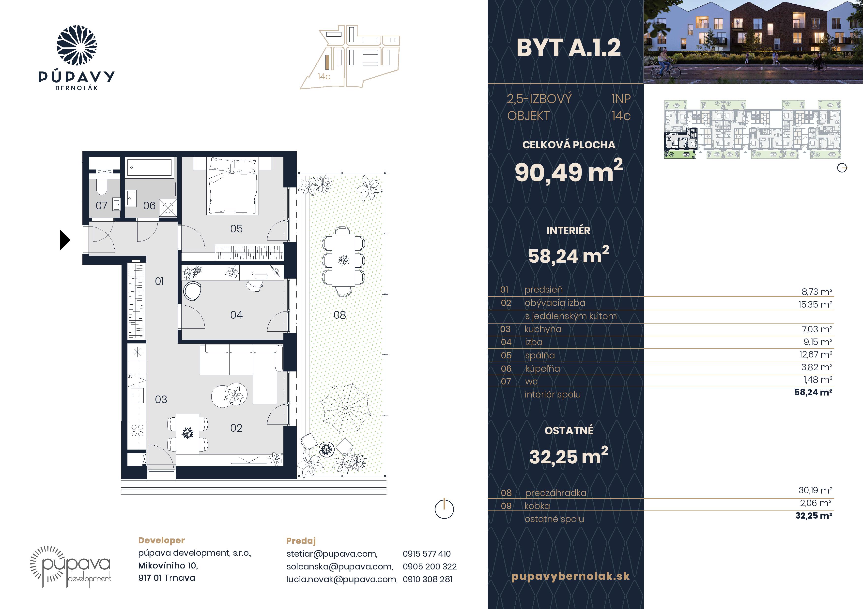 Púpavy Bernolák - 14-A1.2 - Pôdorys