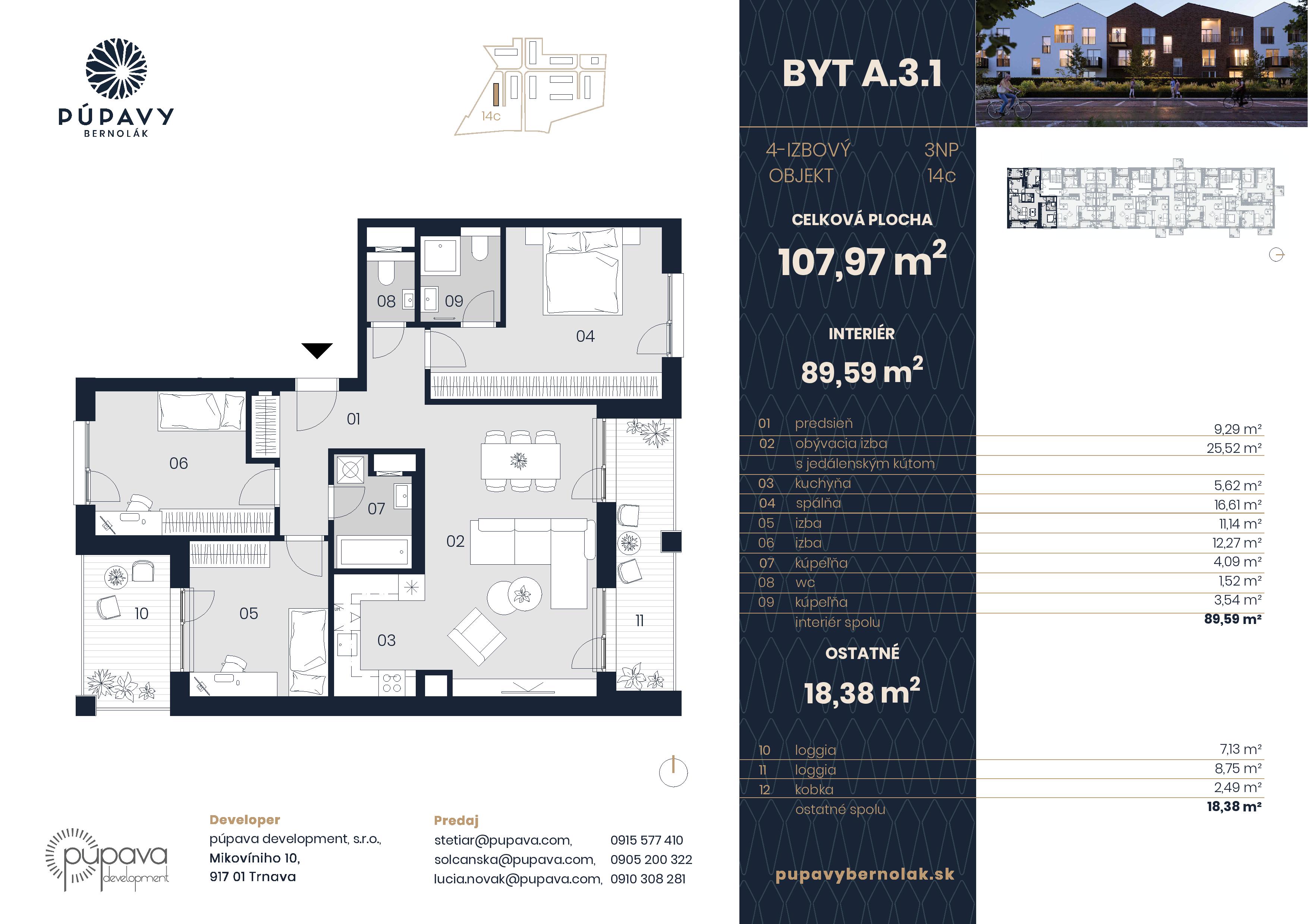 Púpavy Bernolák - 14-A3.1 - Pôdorys