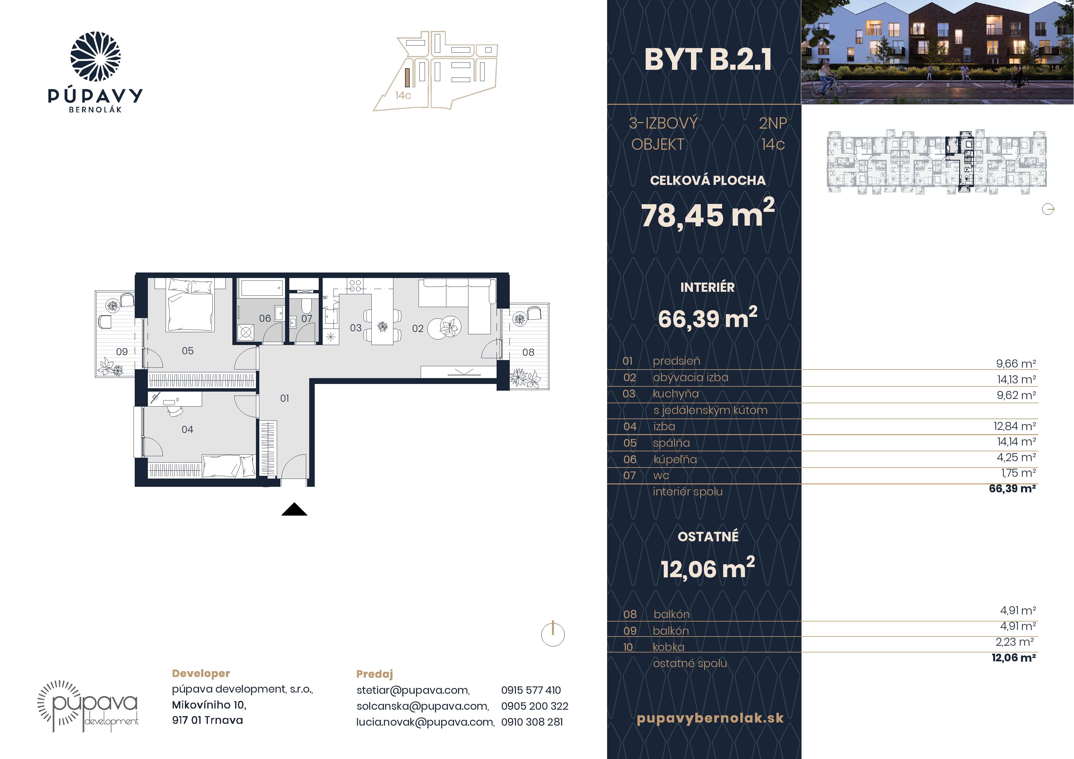 Púpavy Bernolák - 14-B2.1 - Pôdorys