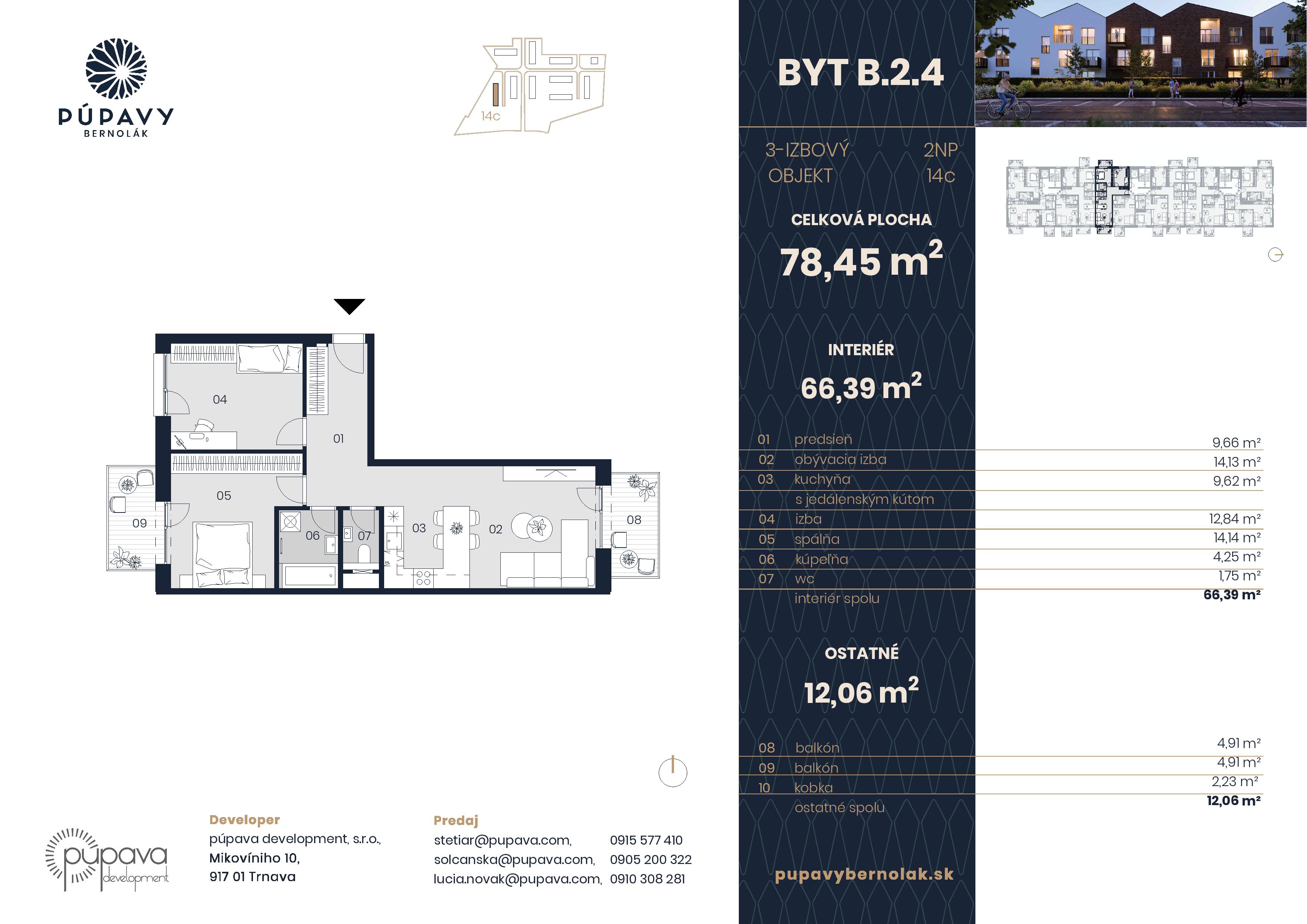 Púpavy Bernolák - 14-B2.4 - Pôdorys