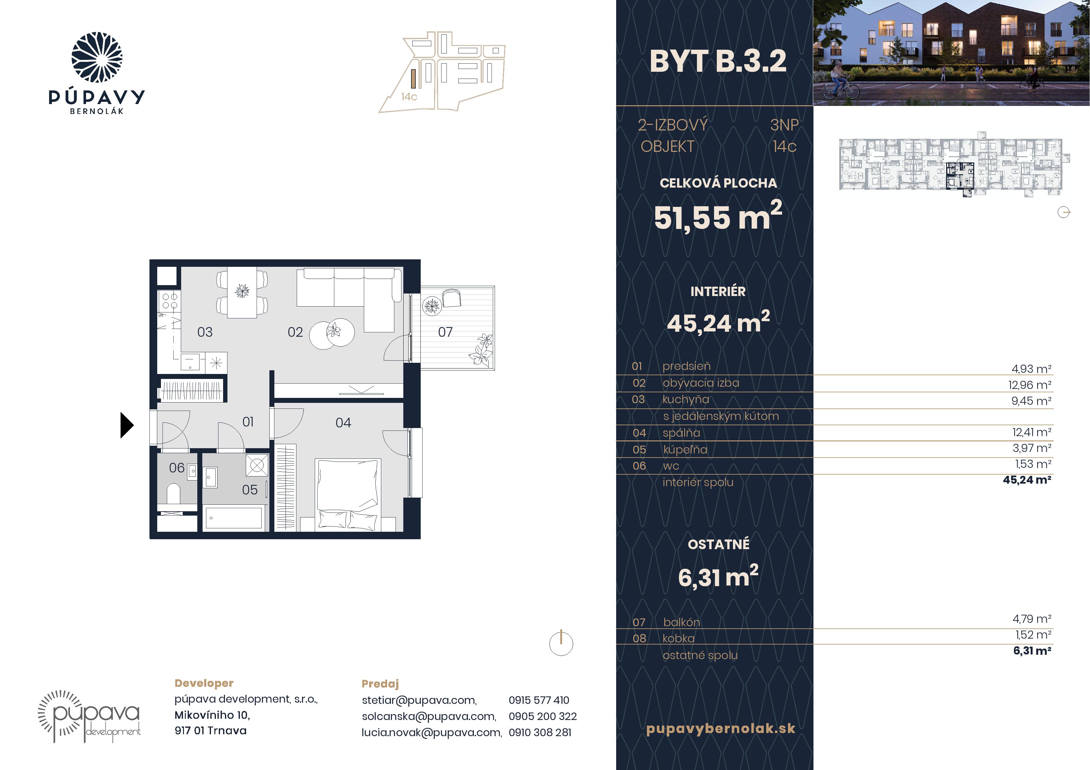 Púpavy Bernolák - 14-B3.2 - Pôdorys