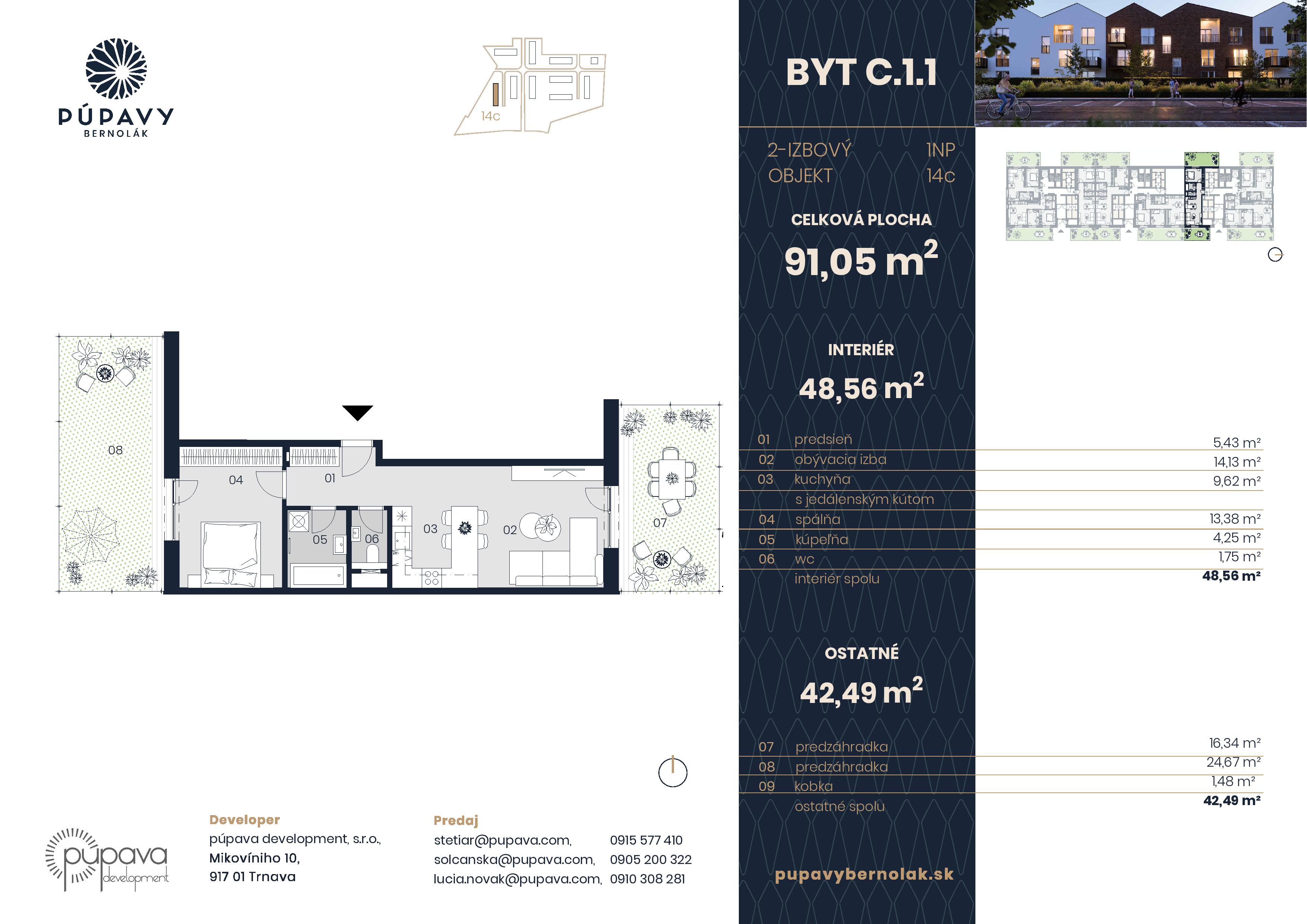 Púpavy Bernolák - 14-C1.1 - Pôdorys