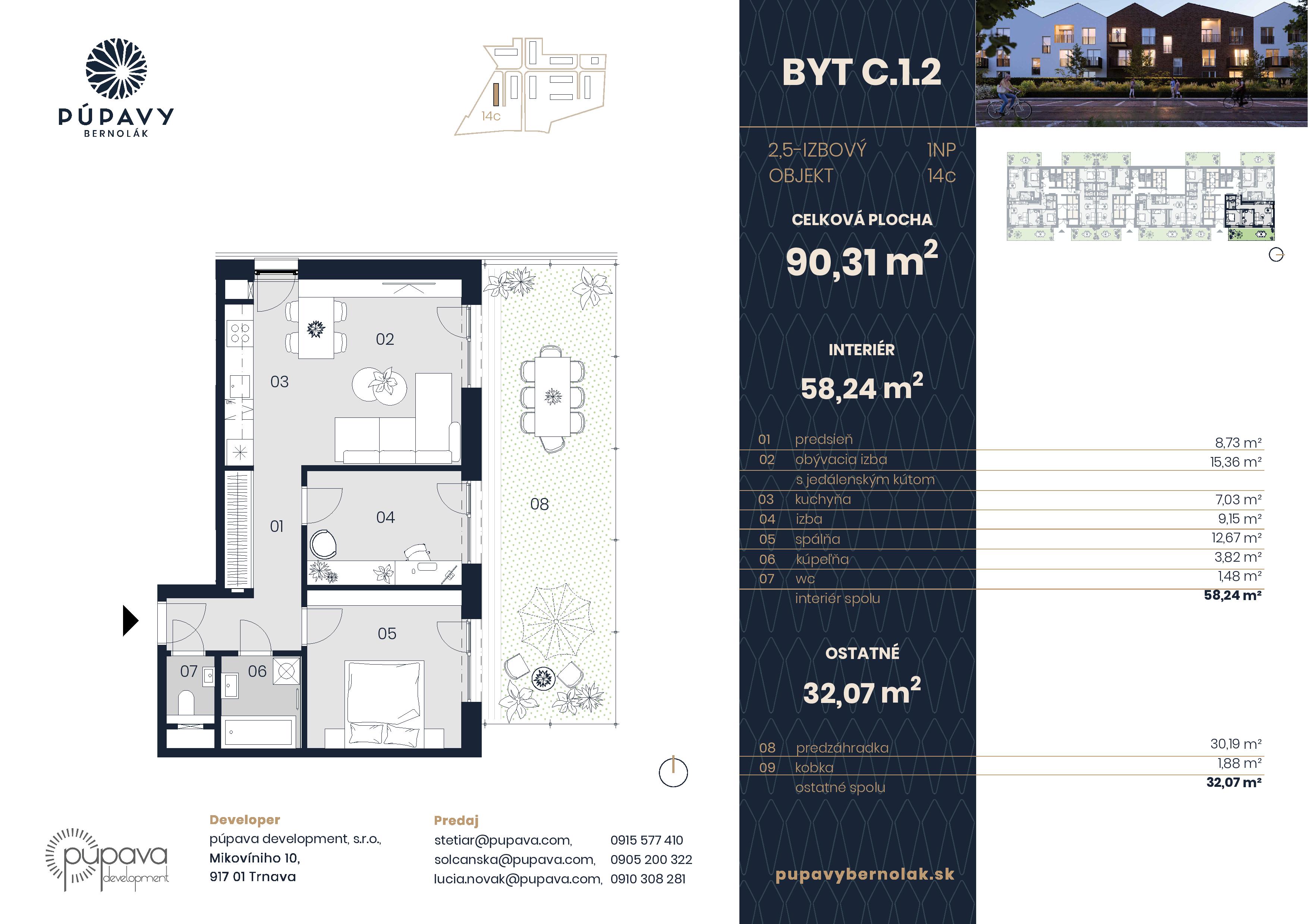 Púpavy Bernolák - 14-C1.2 - Pôdorys