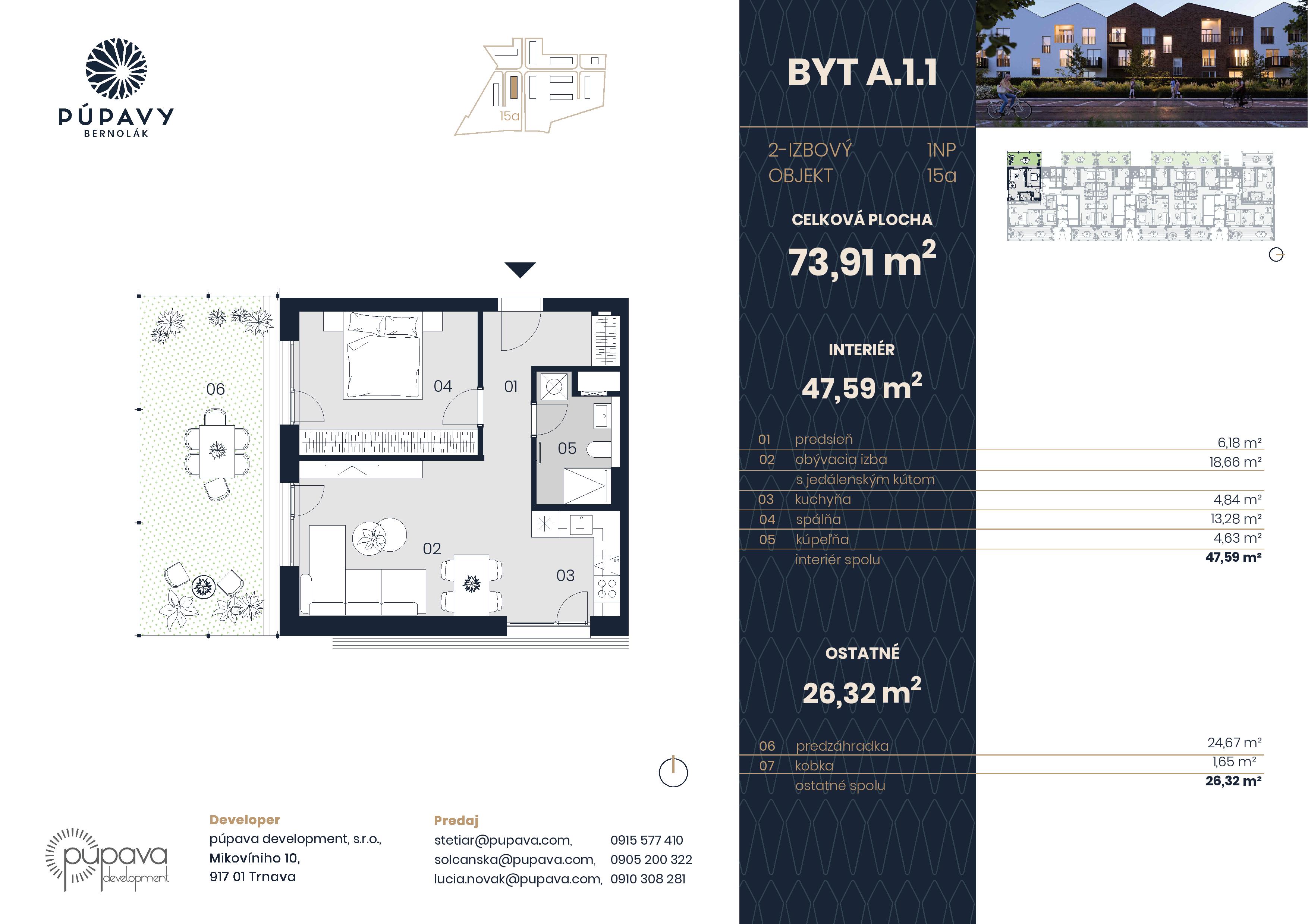 Púpavy Bernolák - 15-A1.1 - Pôdorys