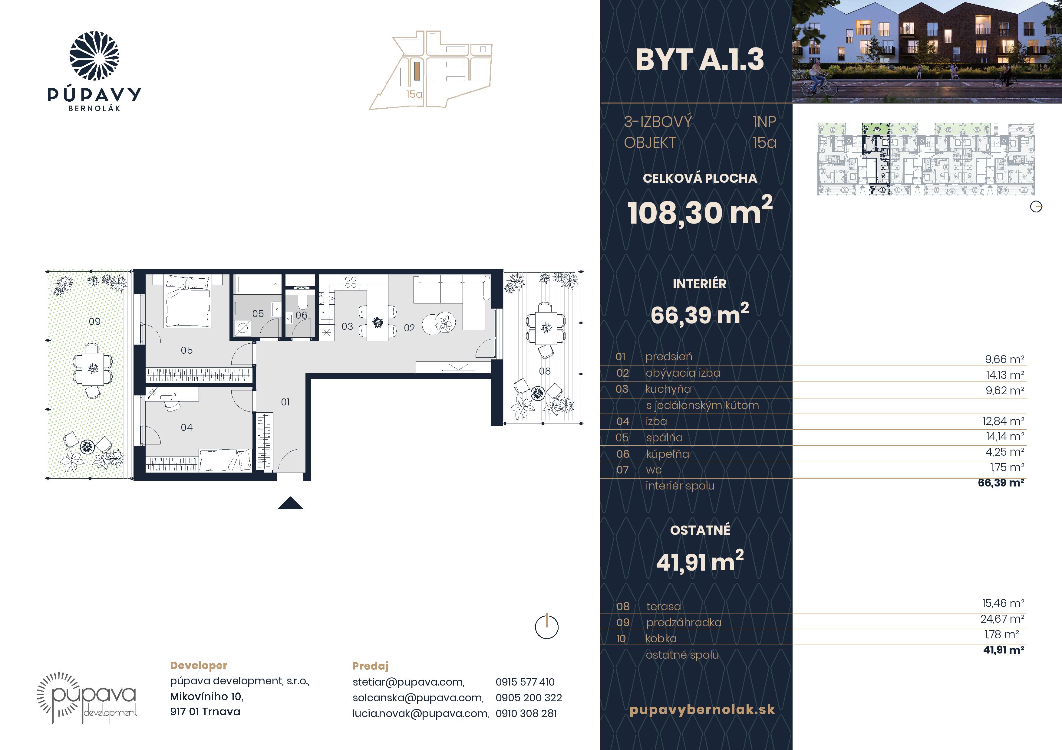 Púpavy Bernolák - 15-A1.3 - Pôdorys