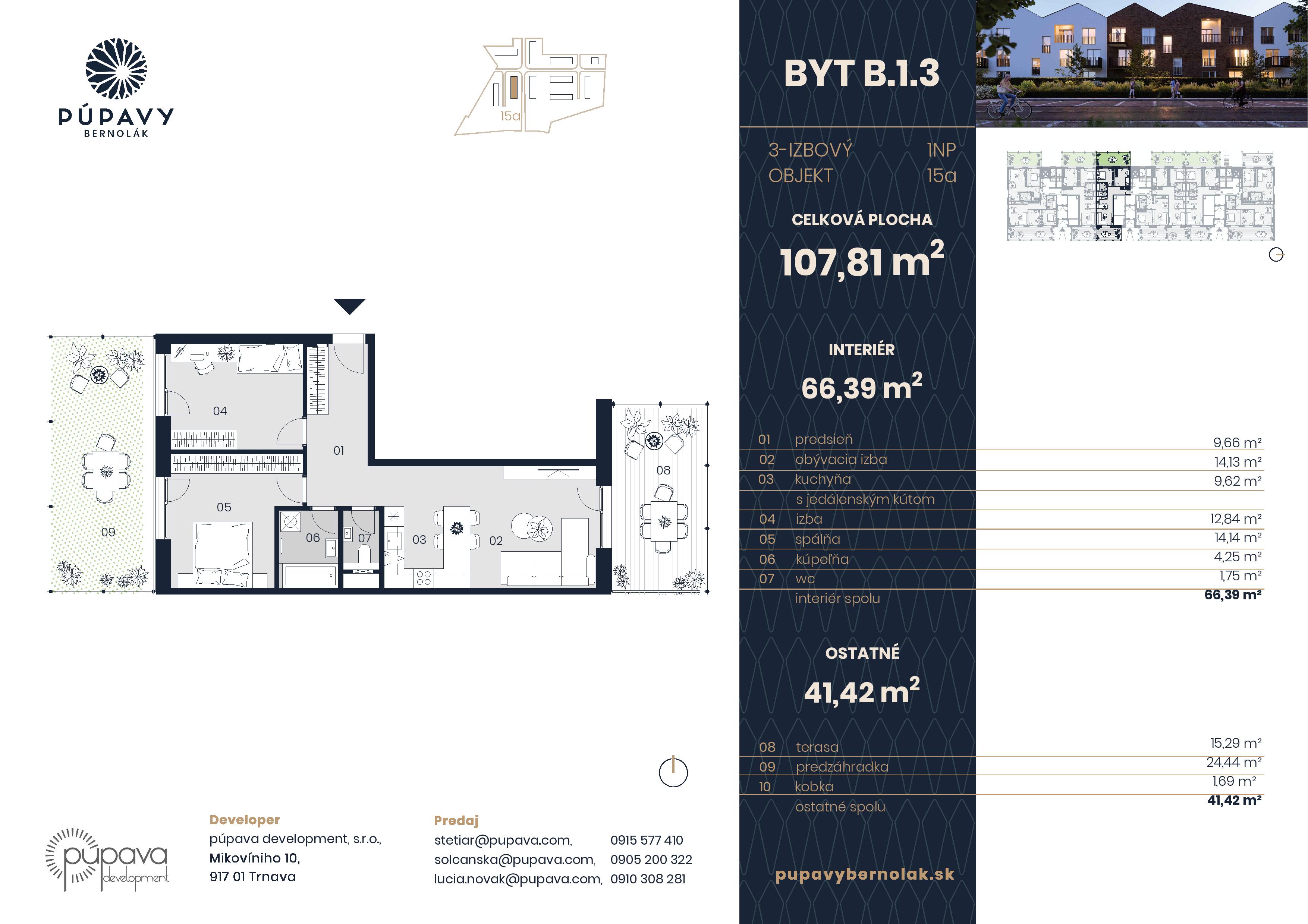 Púpavy Bernolák - 15-B1.3 - Pôdorys