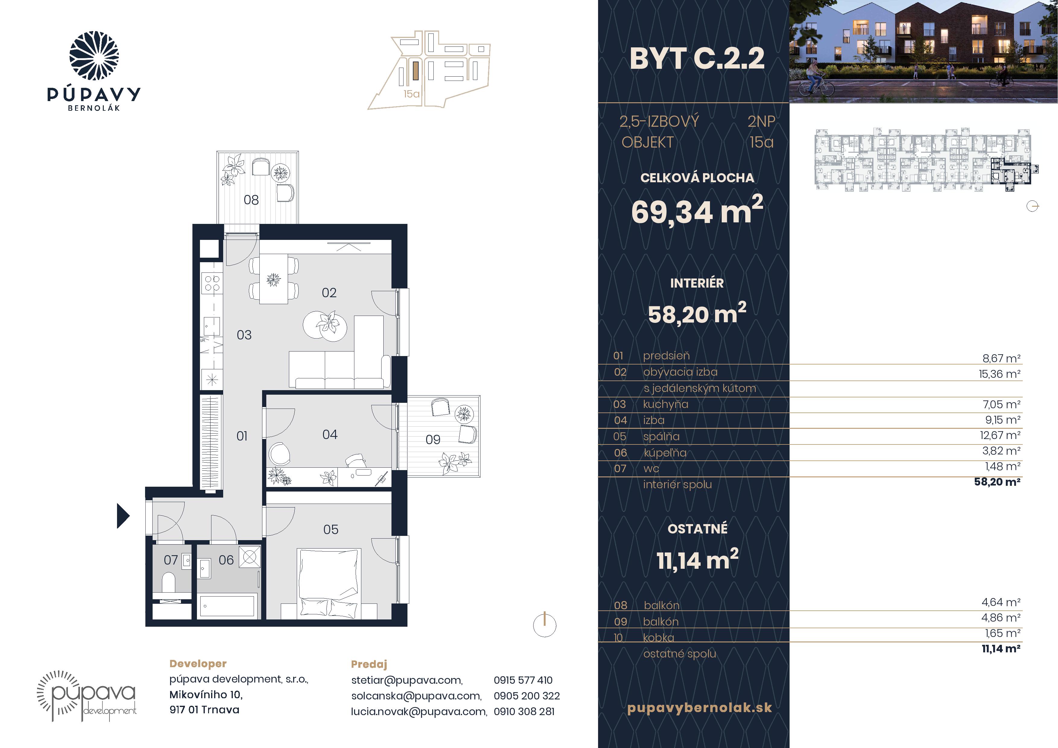 Púpavy Bernolák - 15-C2.2 - Pôdorys