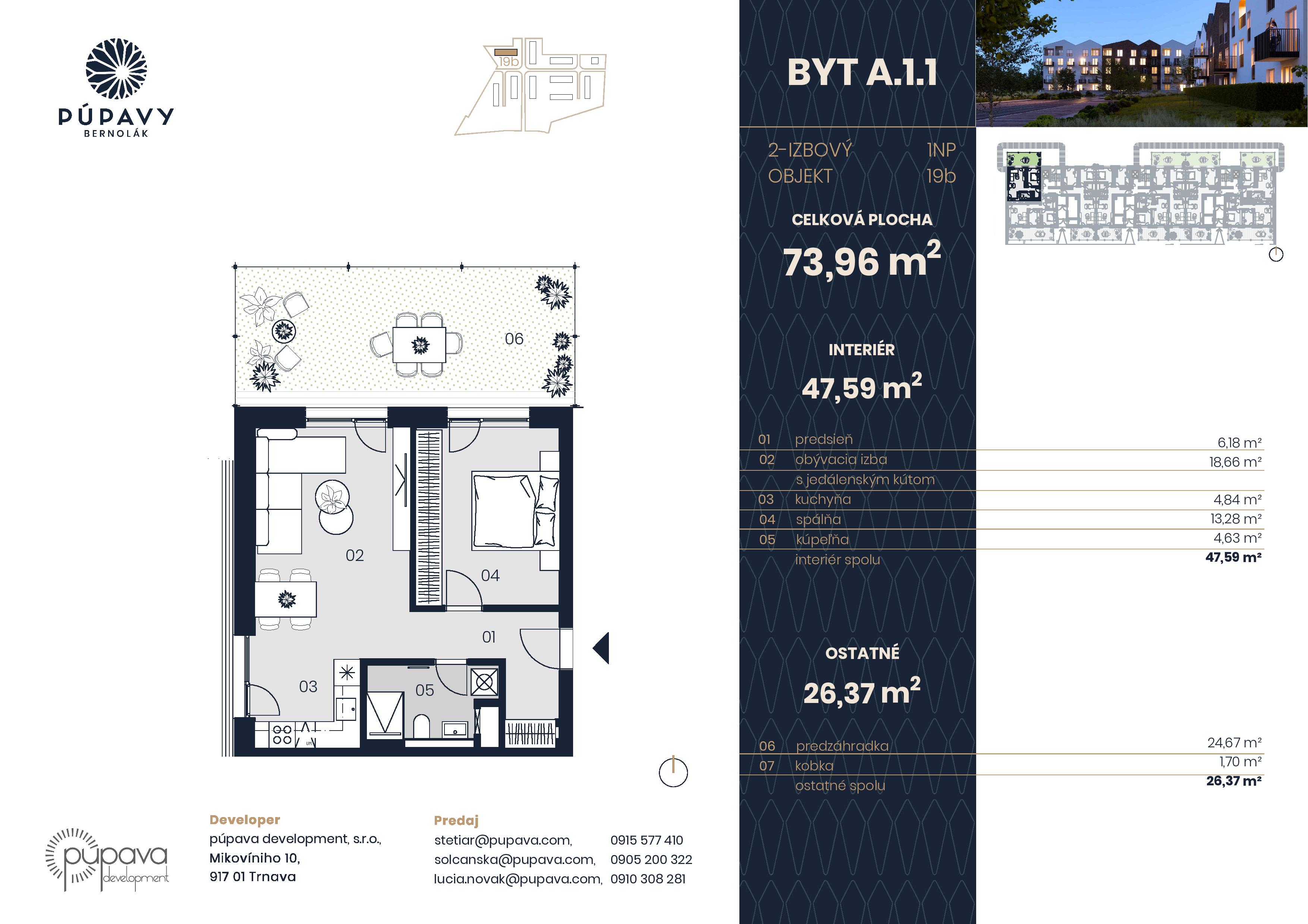 Púpavy Bernolák - 19-A1.1 - Pôdorys