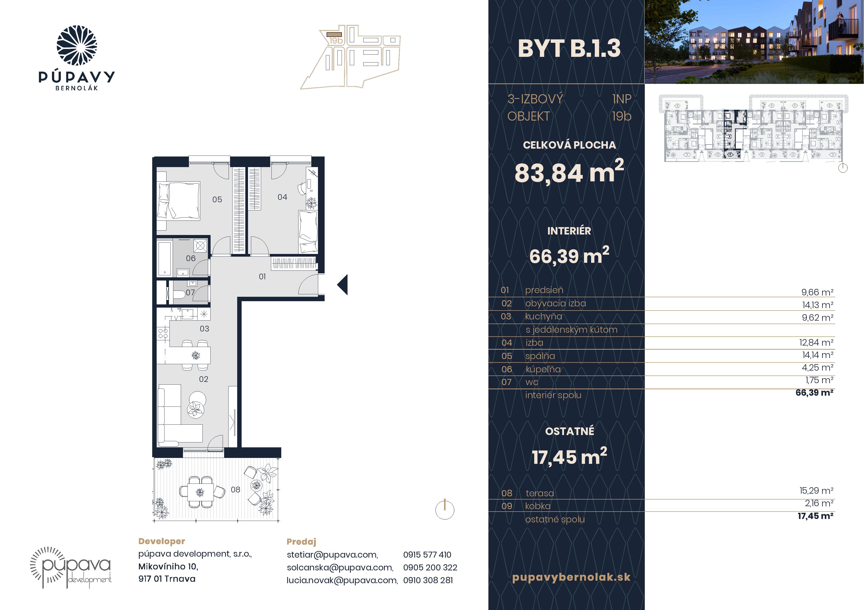 Púpavy Bernolák - 19-B1.3 - Pôdorys