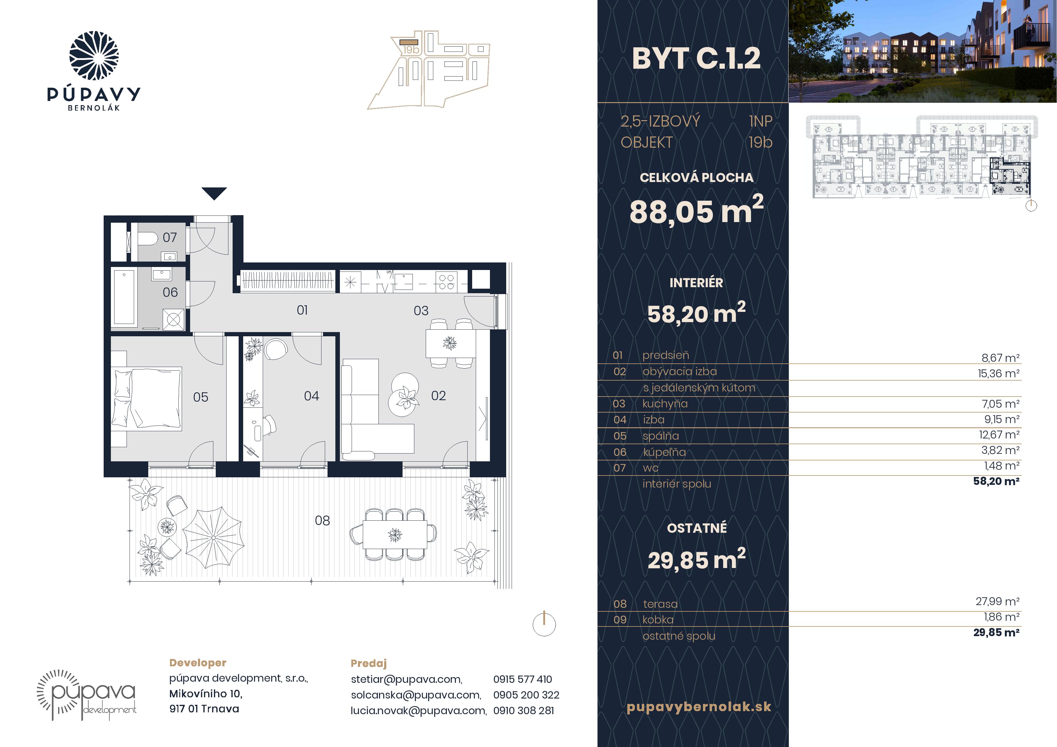 Púpavy Bernolák - 19-C1.2 - Pôdorys