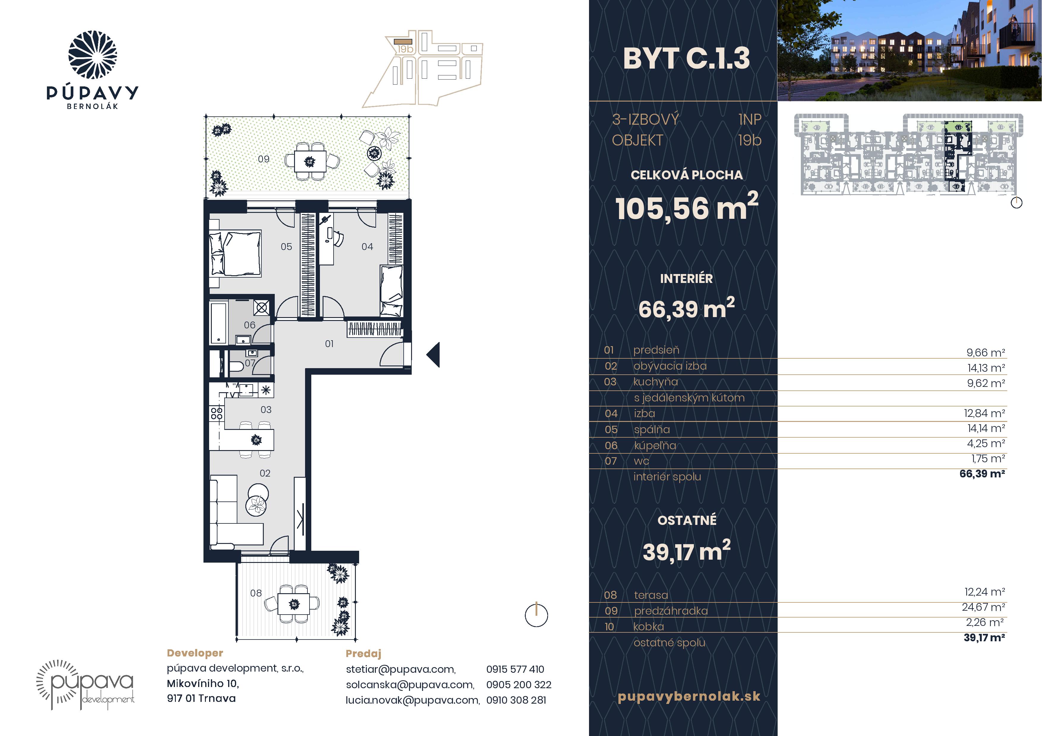 Púpavy Bernolák - 19-C1.3 - Pôdorys
