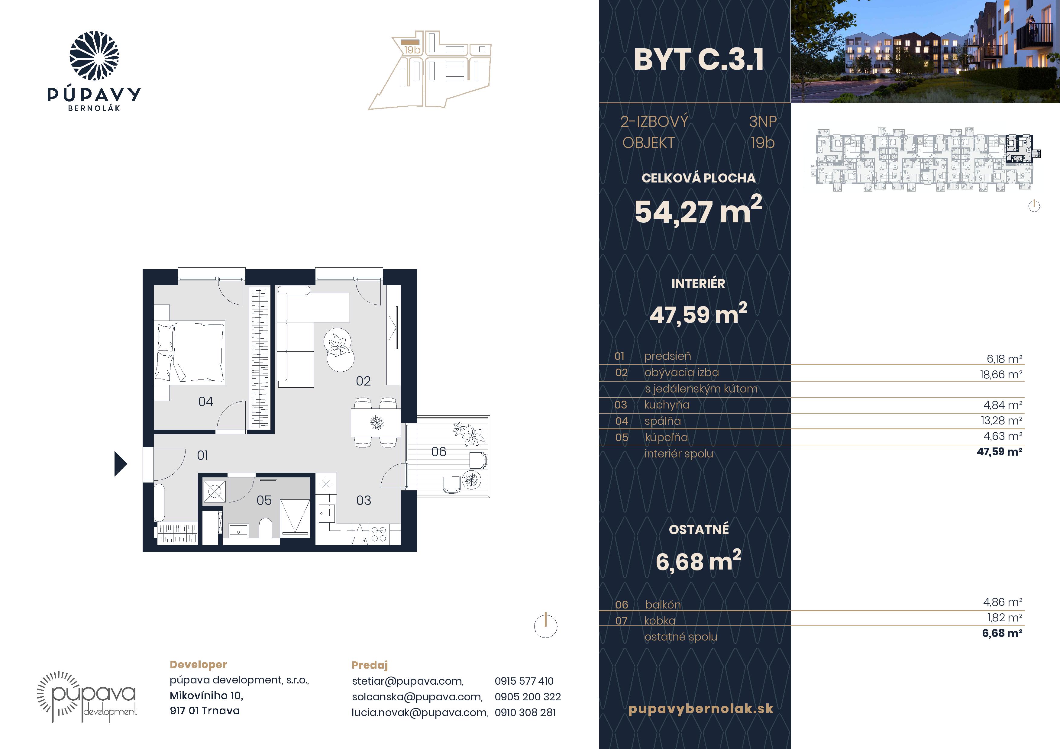 Púpavy Bernolák - 19-C3.1 - Pôdorys