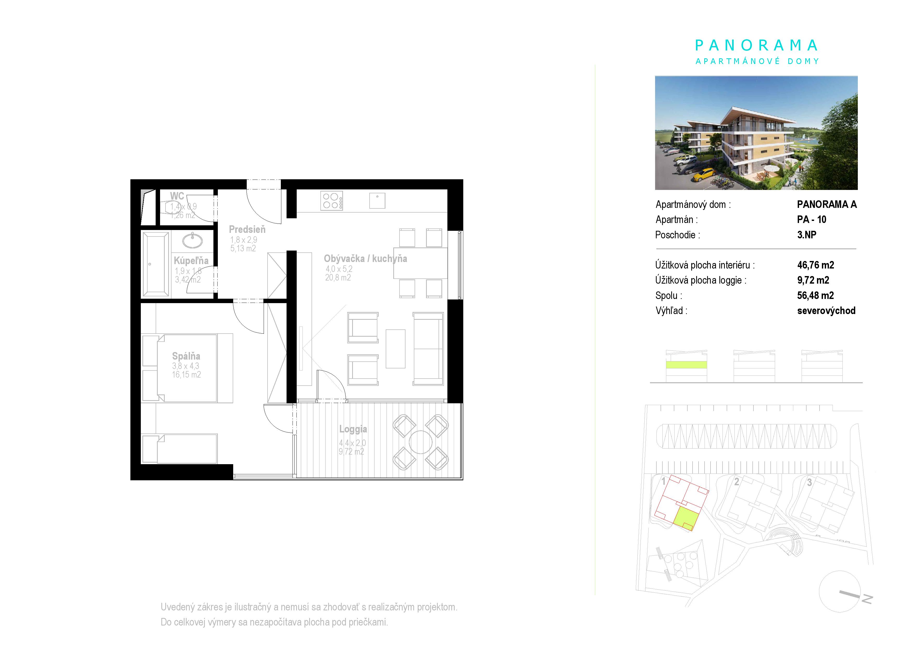 Apartmány Panorama - A10 - Pôdorys