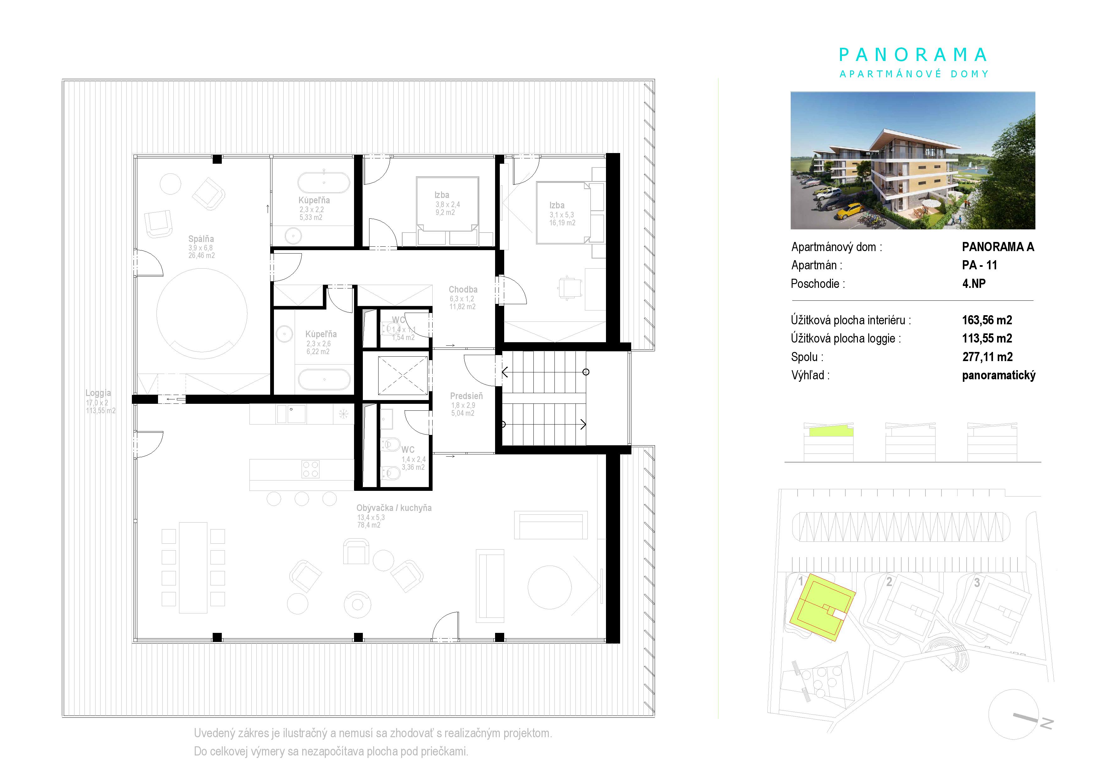 Apartmány Panorama - A11 - Pôdorys