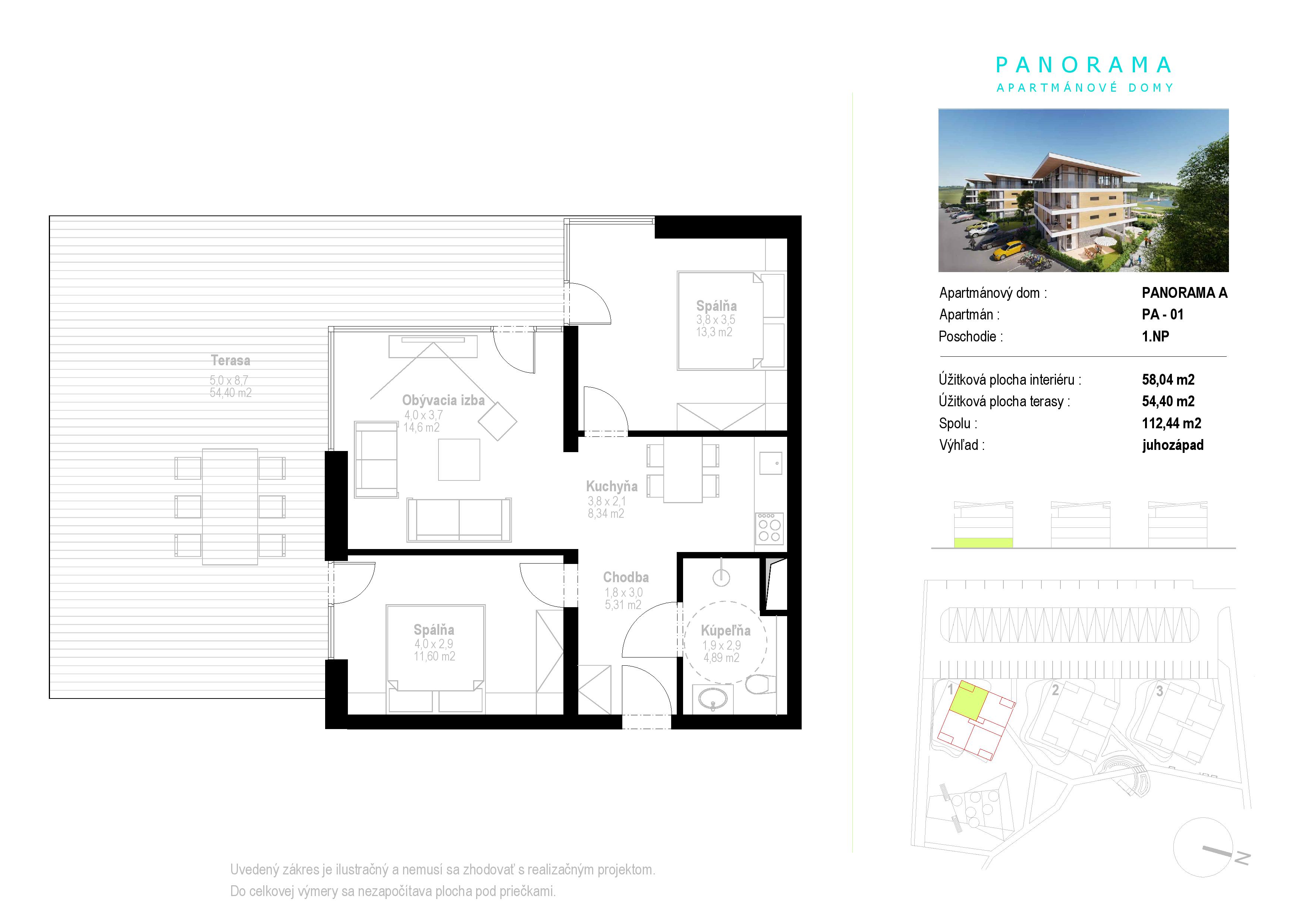 Apartmány Panorama - A1 - Pôdorys