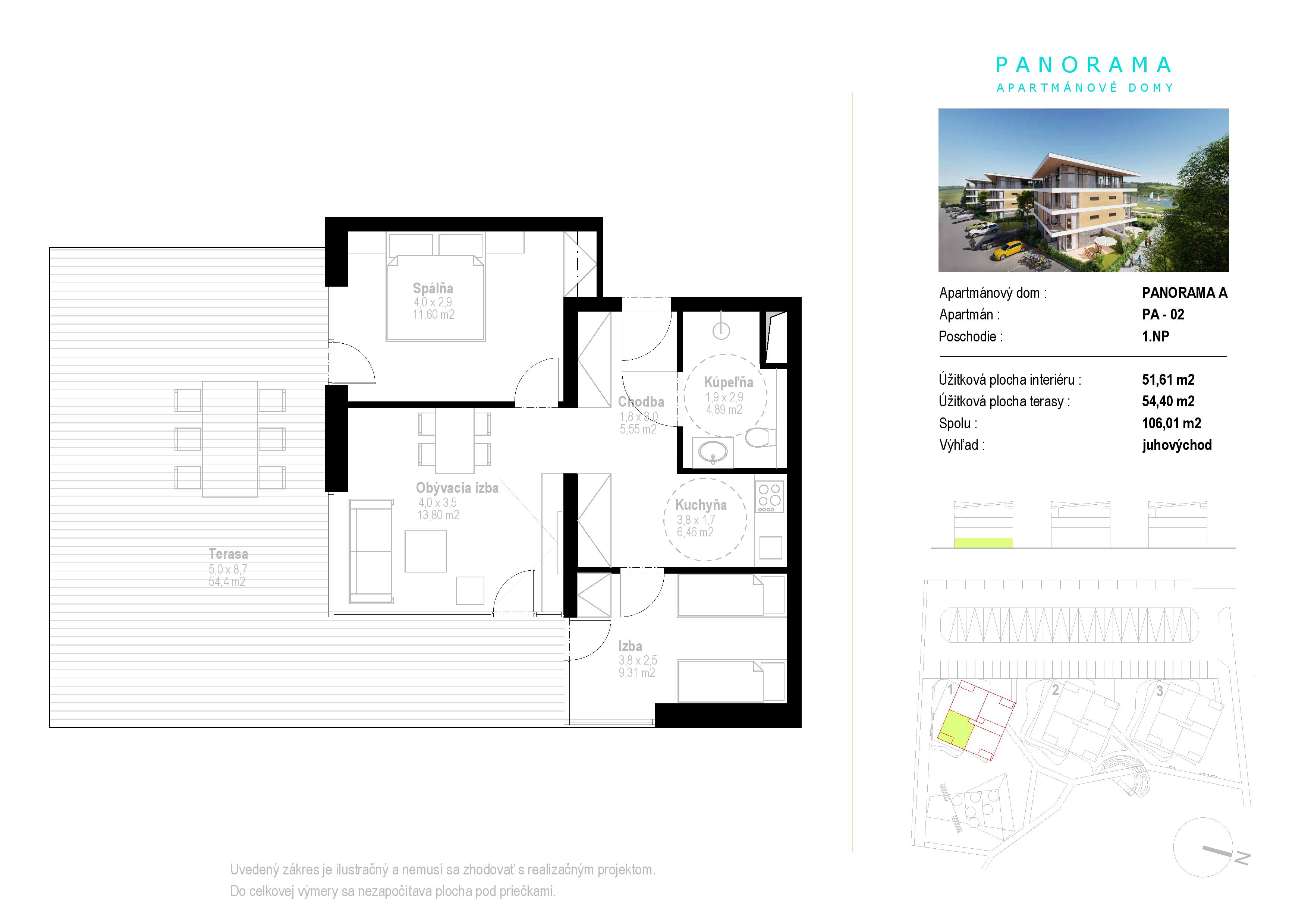 Apartmány Panorama - A2 - Pôdorys