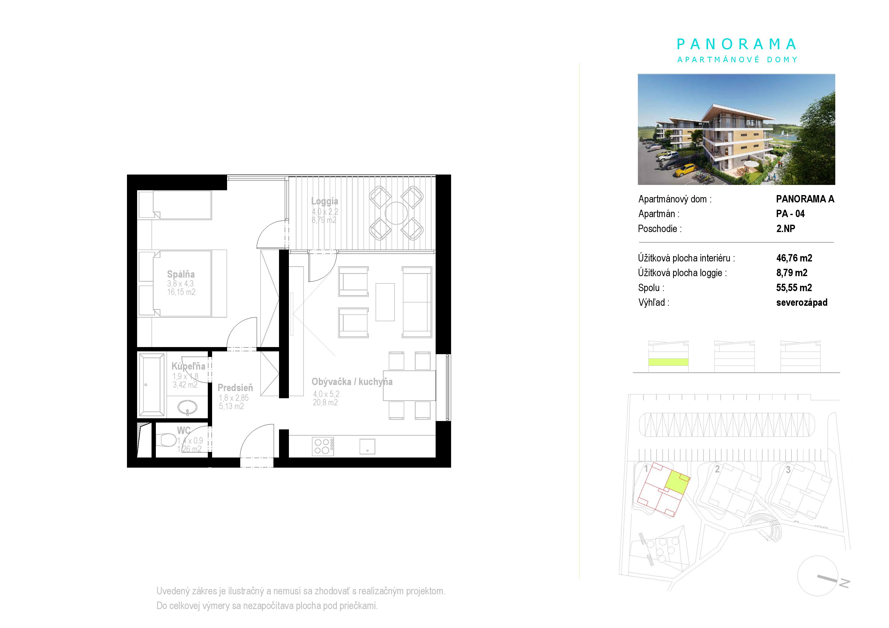 Apartmány Panorama - A4 - Pôdorys