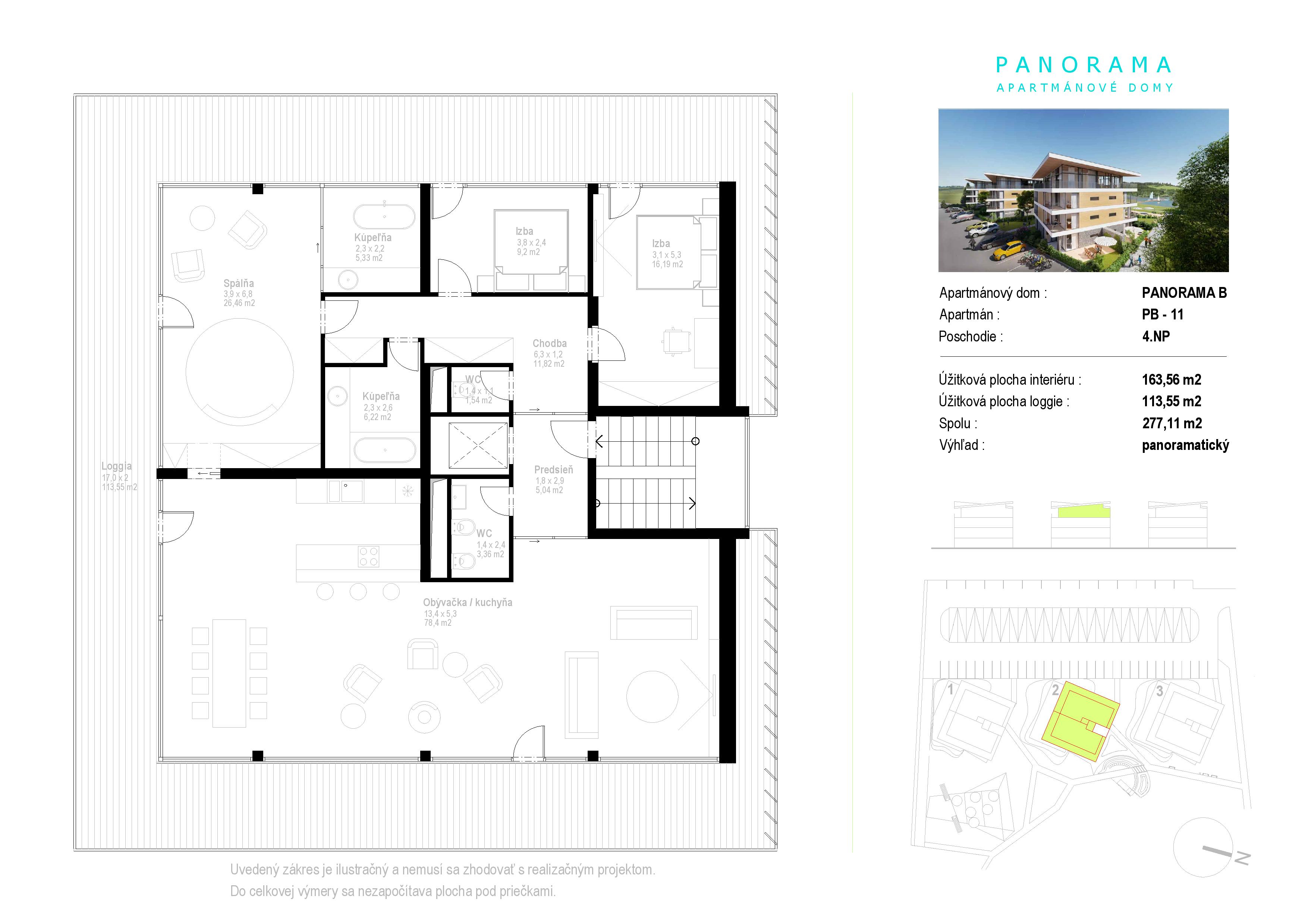 Apartmány Panorama - B11 - Pôdorys