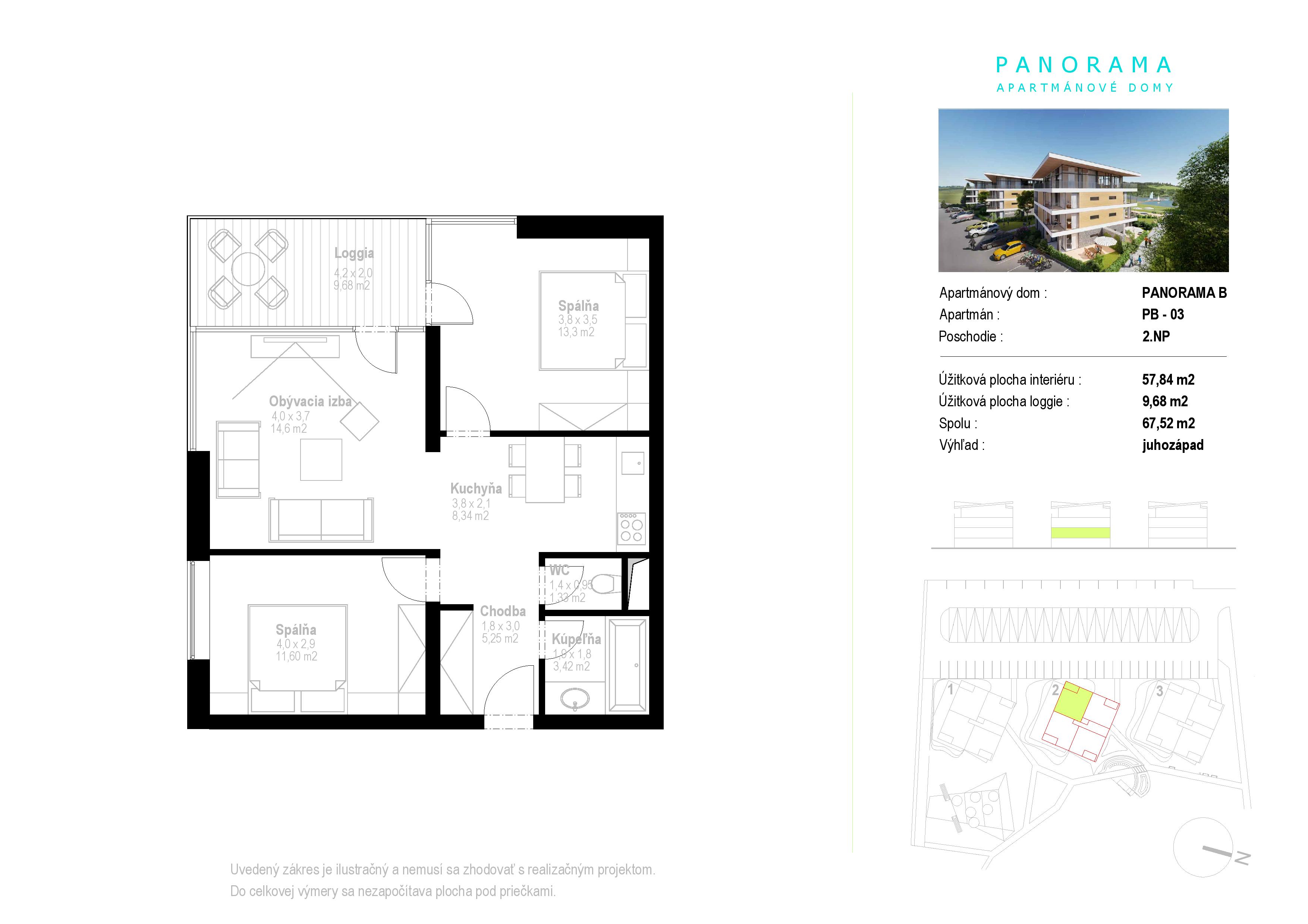 Apartmány Panorama - B3 - Pôdorys