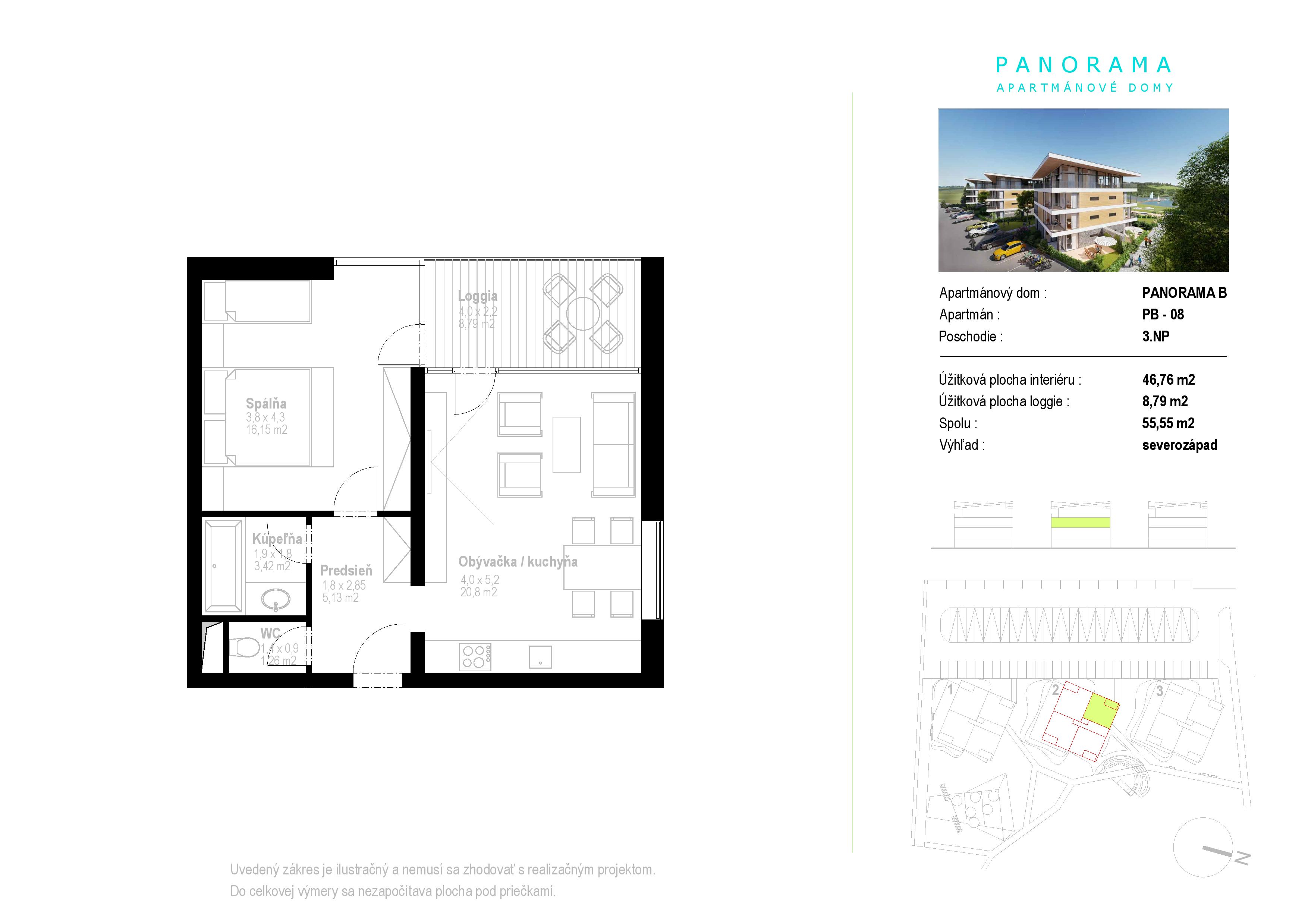 Apartmány Panorama - B8 - Pôdorys