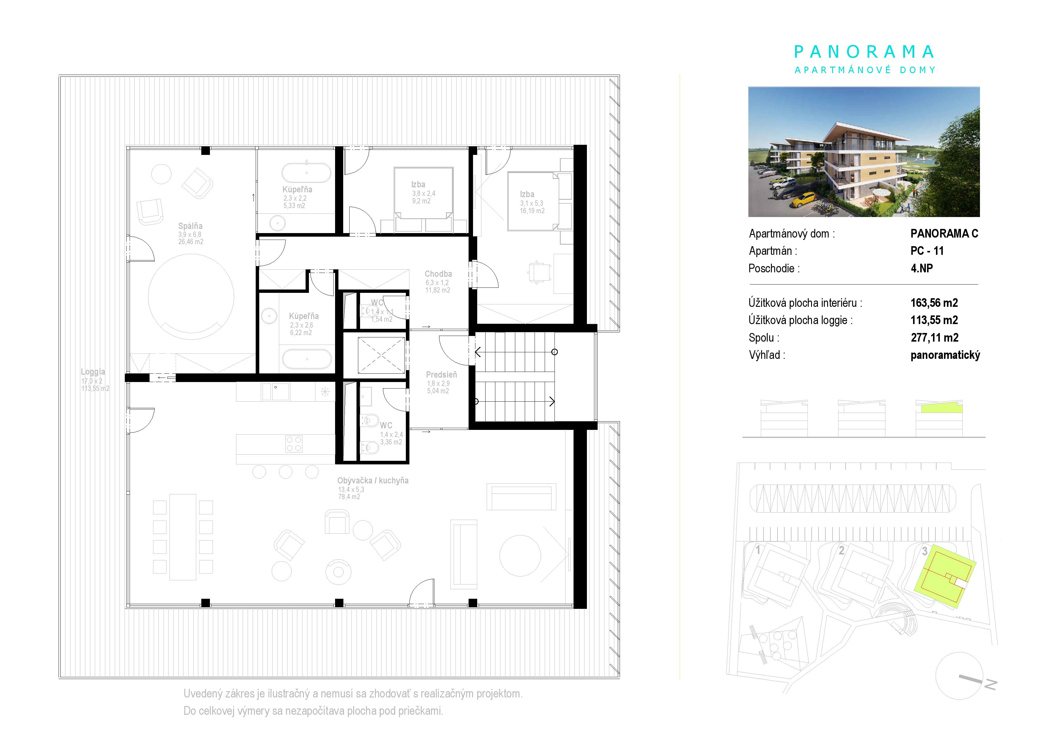 Apartmány Panorama - C11 - Pôdorys