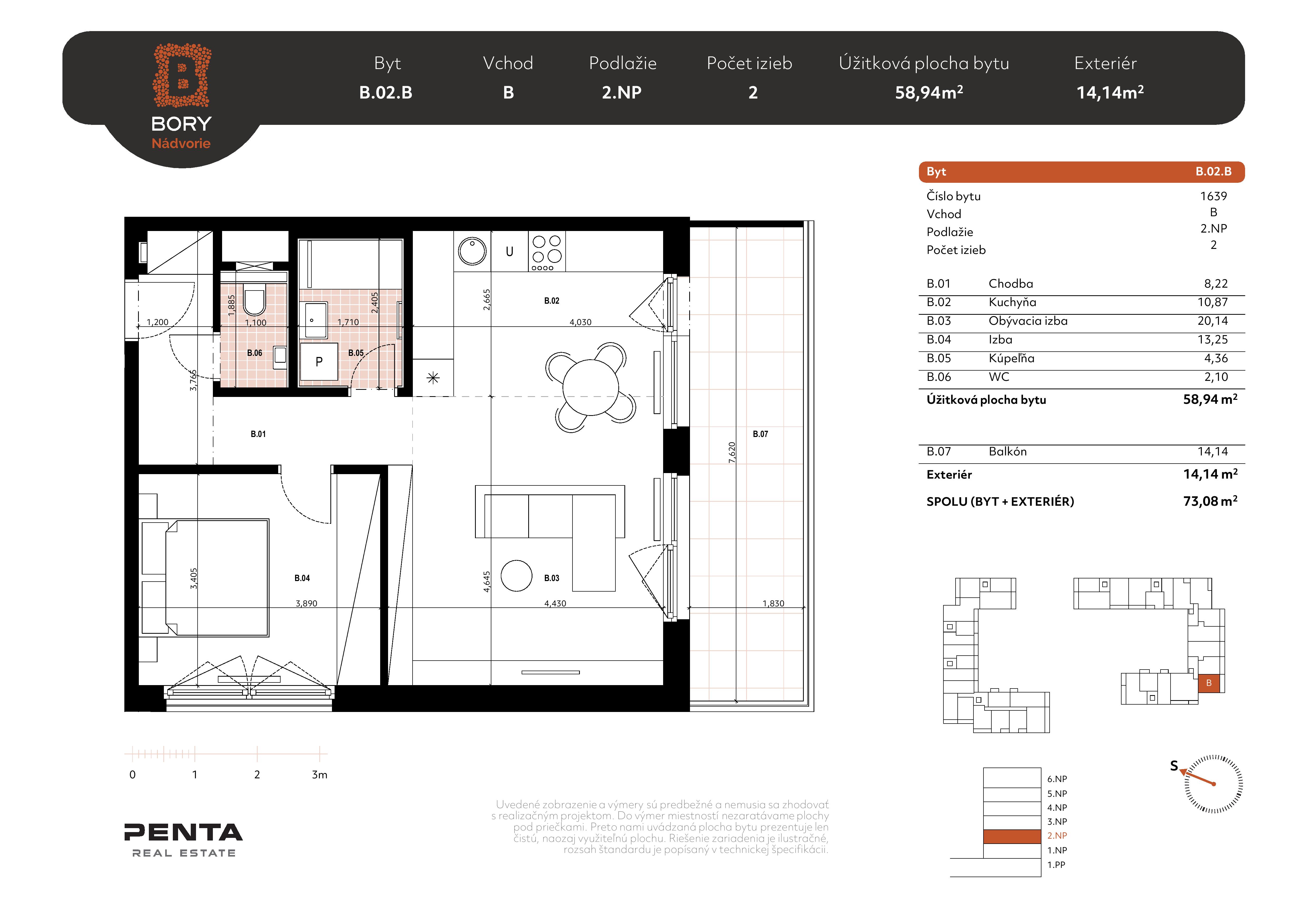 Bory - B.02.B - Pôdorys