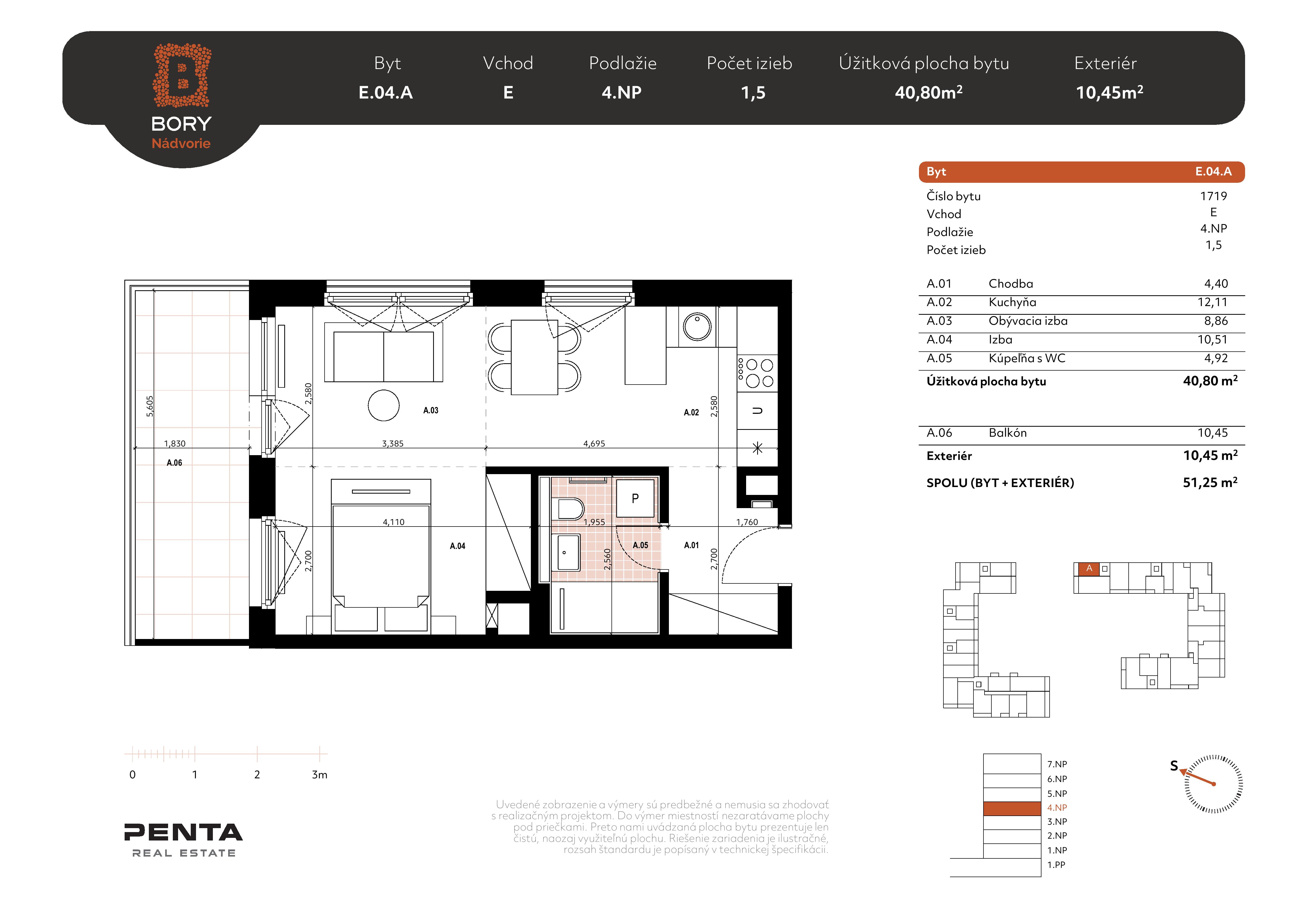 Bory - E.04.A - Pôdorys