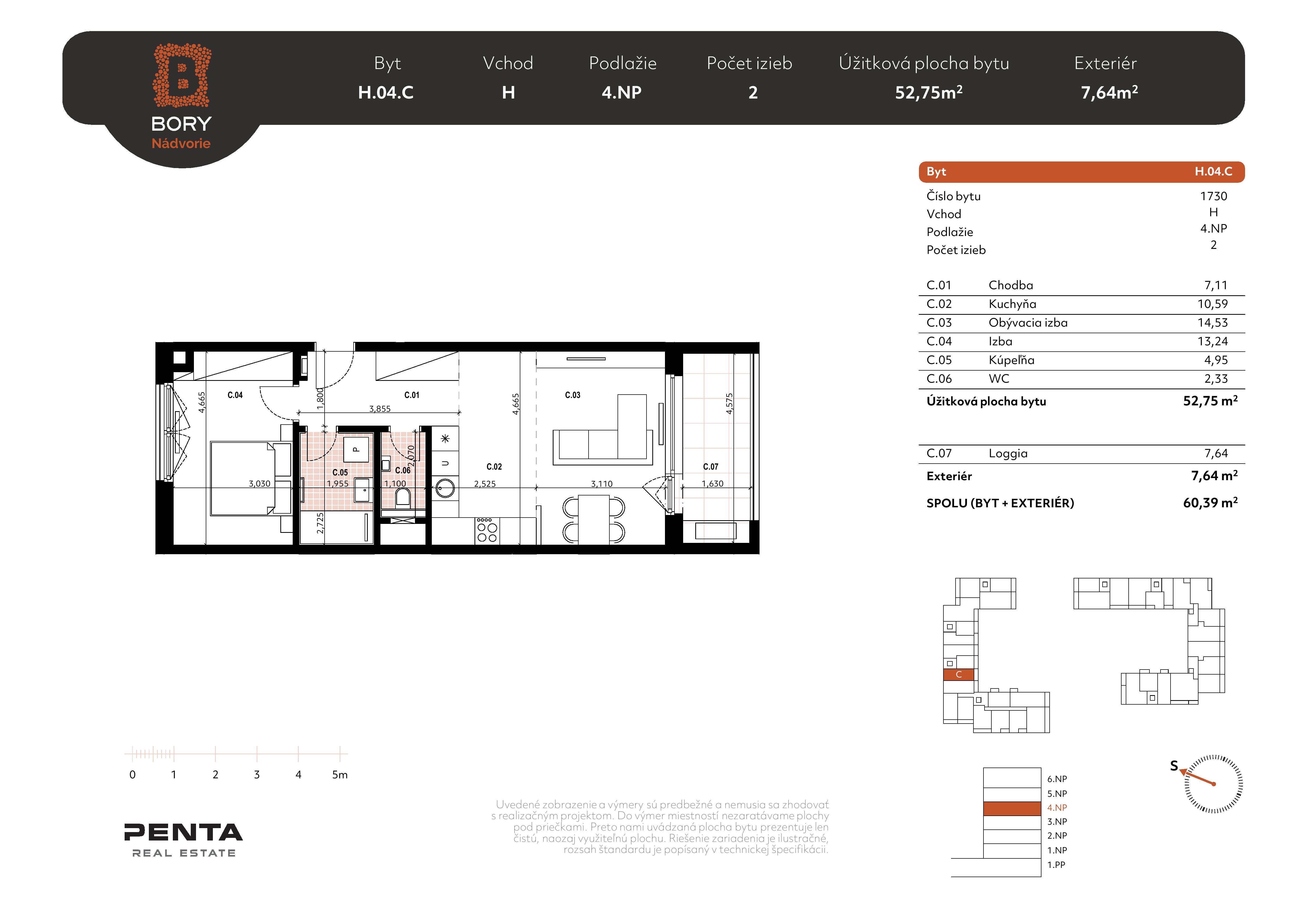 Bory - H.04.C - Pôdorys