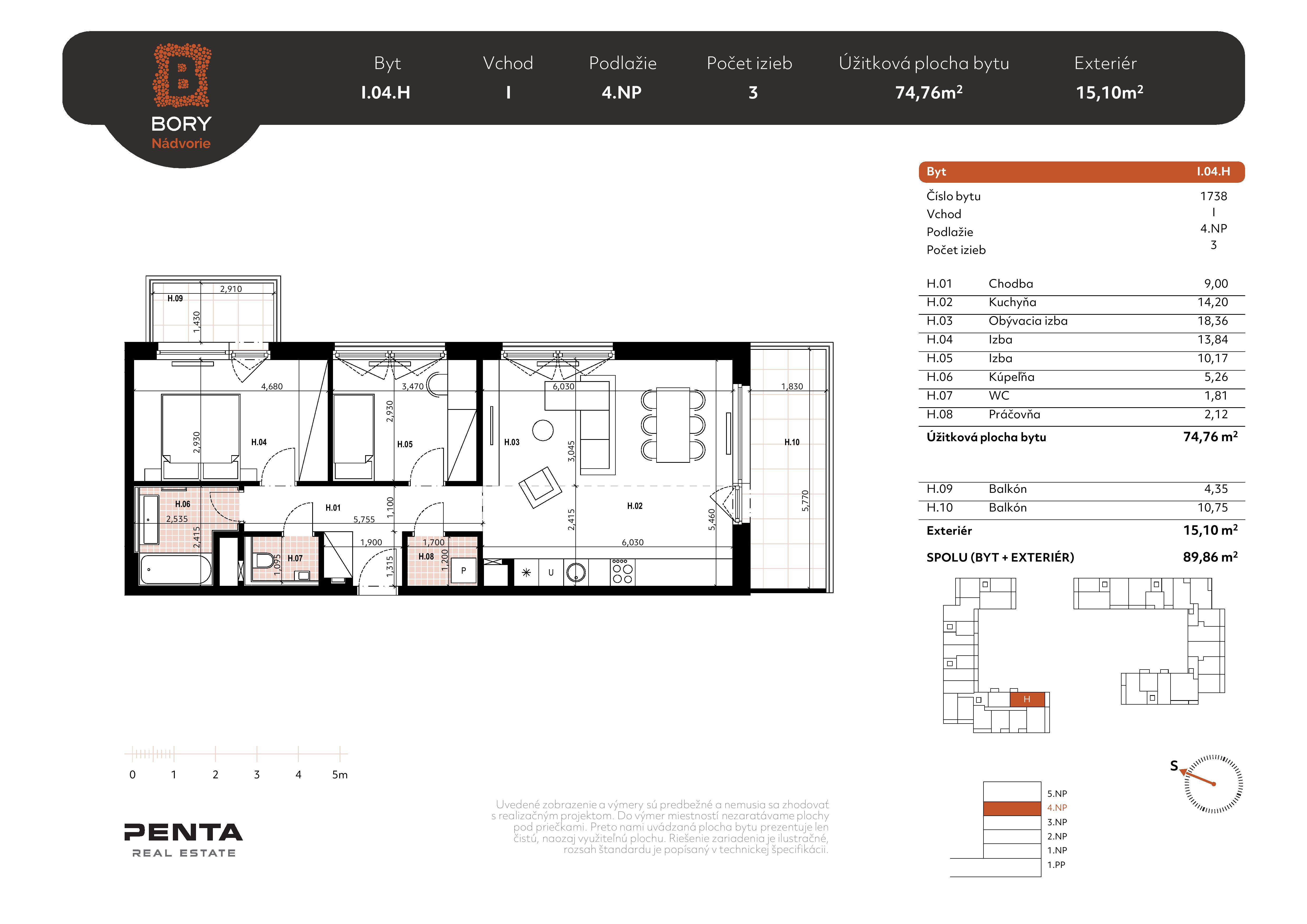 Bory - I.04.H - Pôdorys