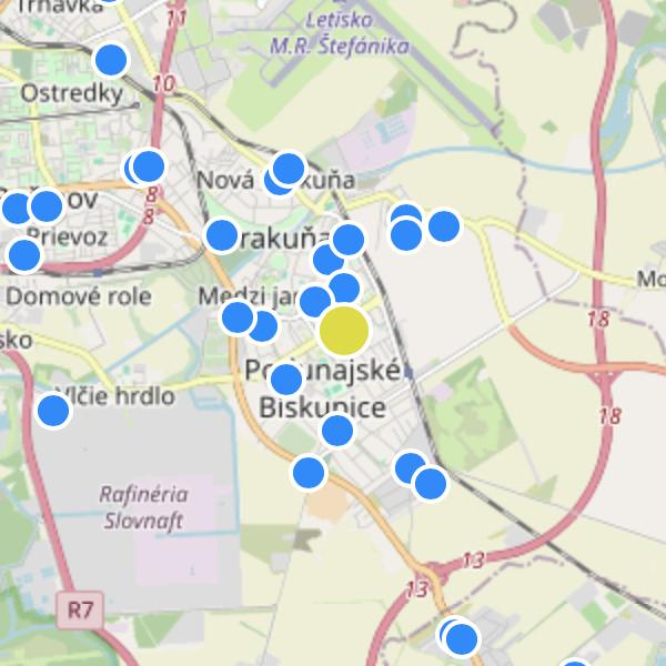 Bytový dom Toryská - map