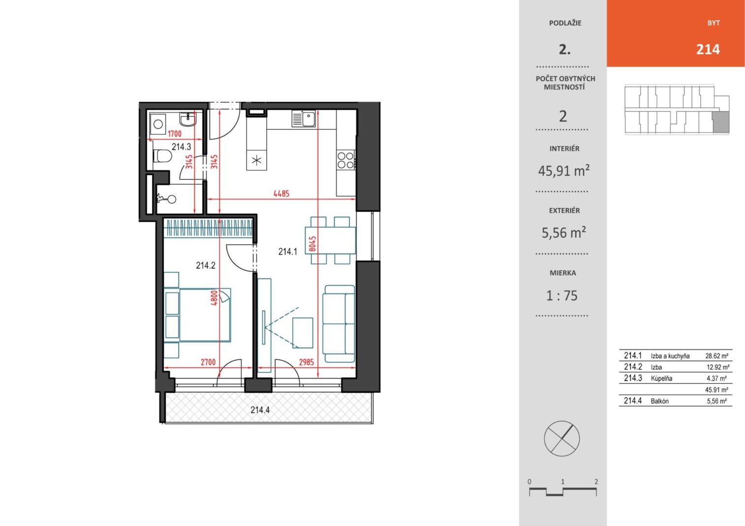 Bytový dom Toryská - 214 - Pôdorys