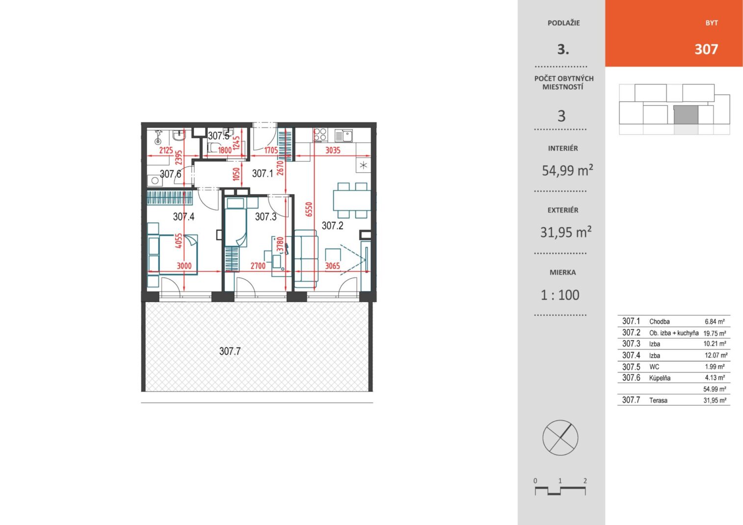 Bytový dom Toryská - 307 - Pôdorys