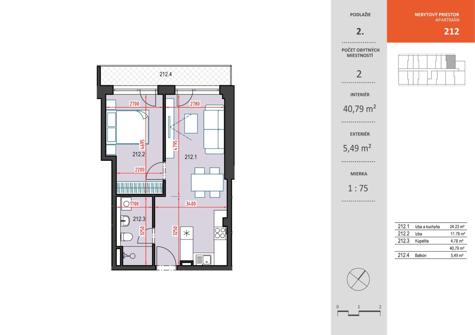 Bytový dom Toryská - NP c. 212 - Pôdorys