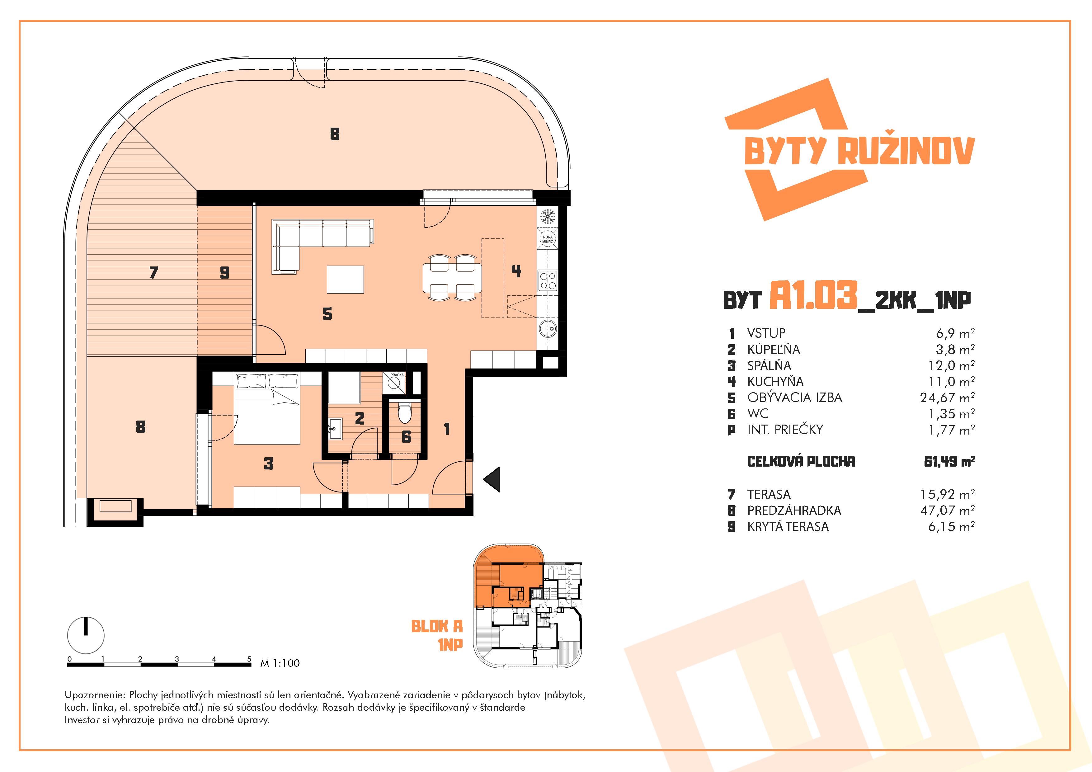 Byty Ružinov - A1.03 - Pôdorys