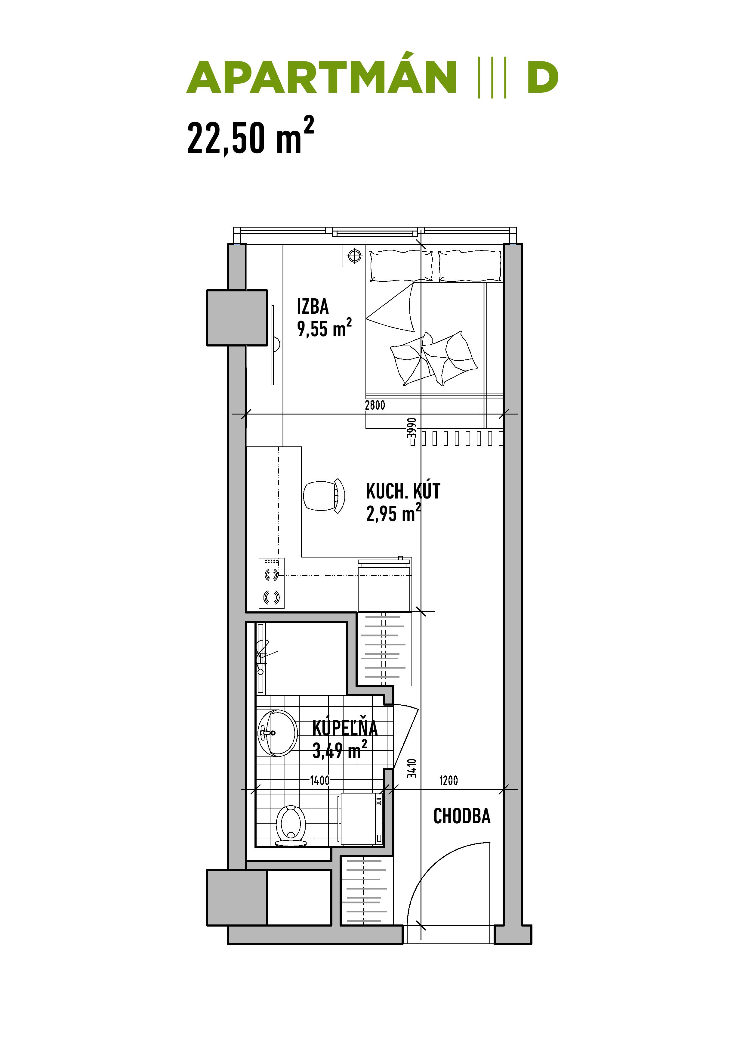 Byty Stavbárska - D - Pôdorys