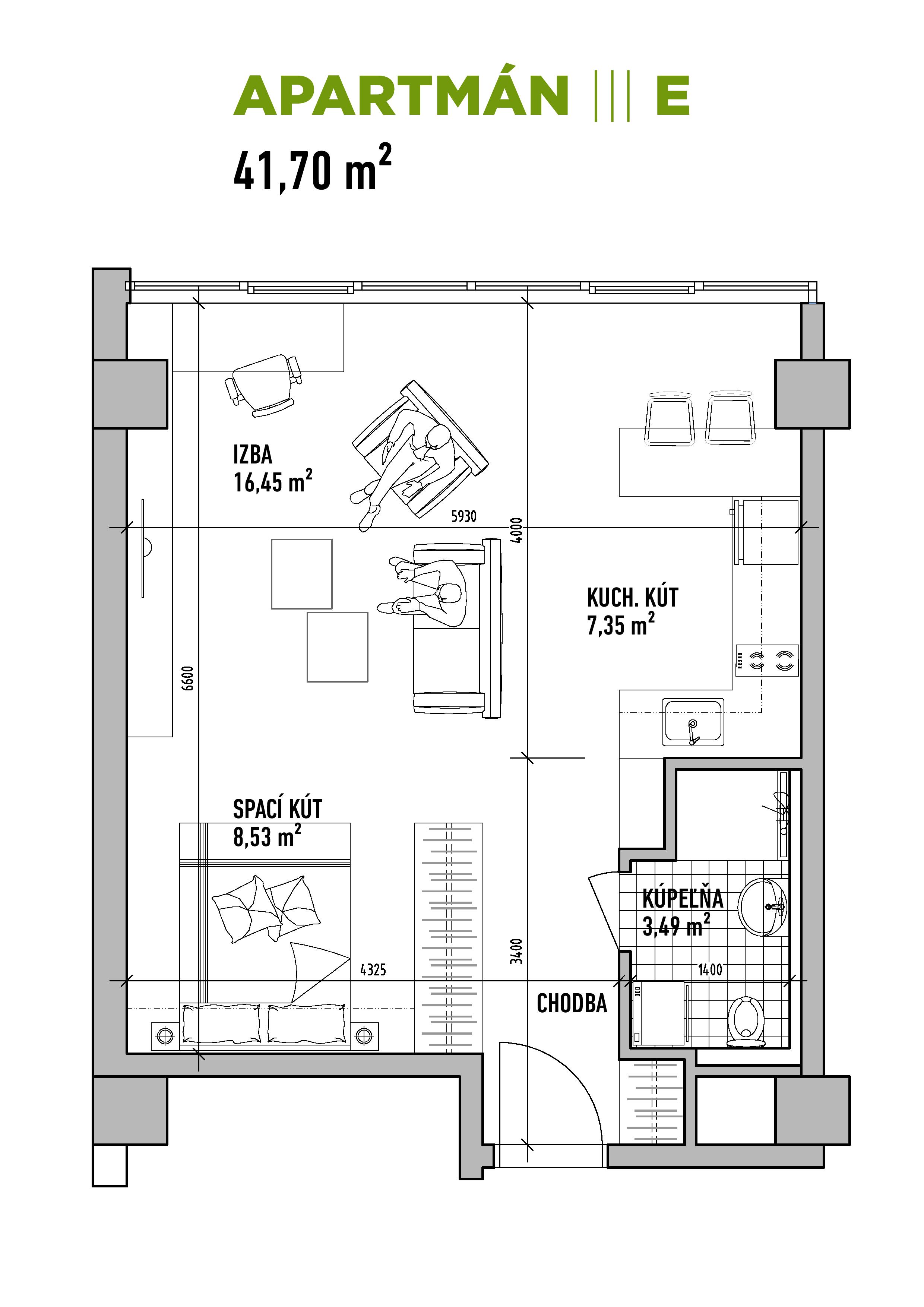 Byty Stavbárska - E - Pôdorys
