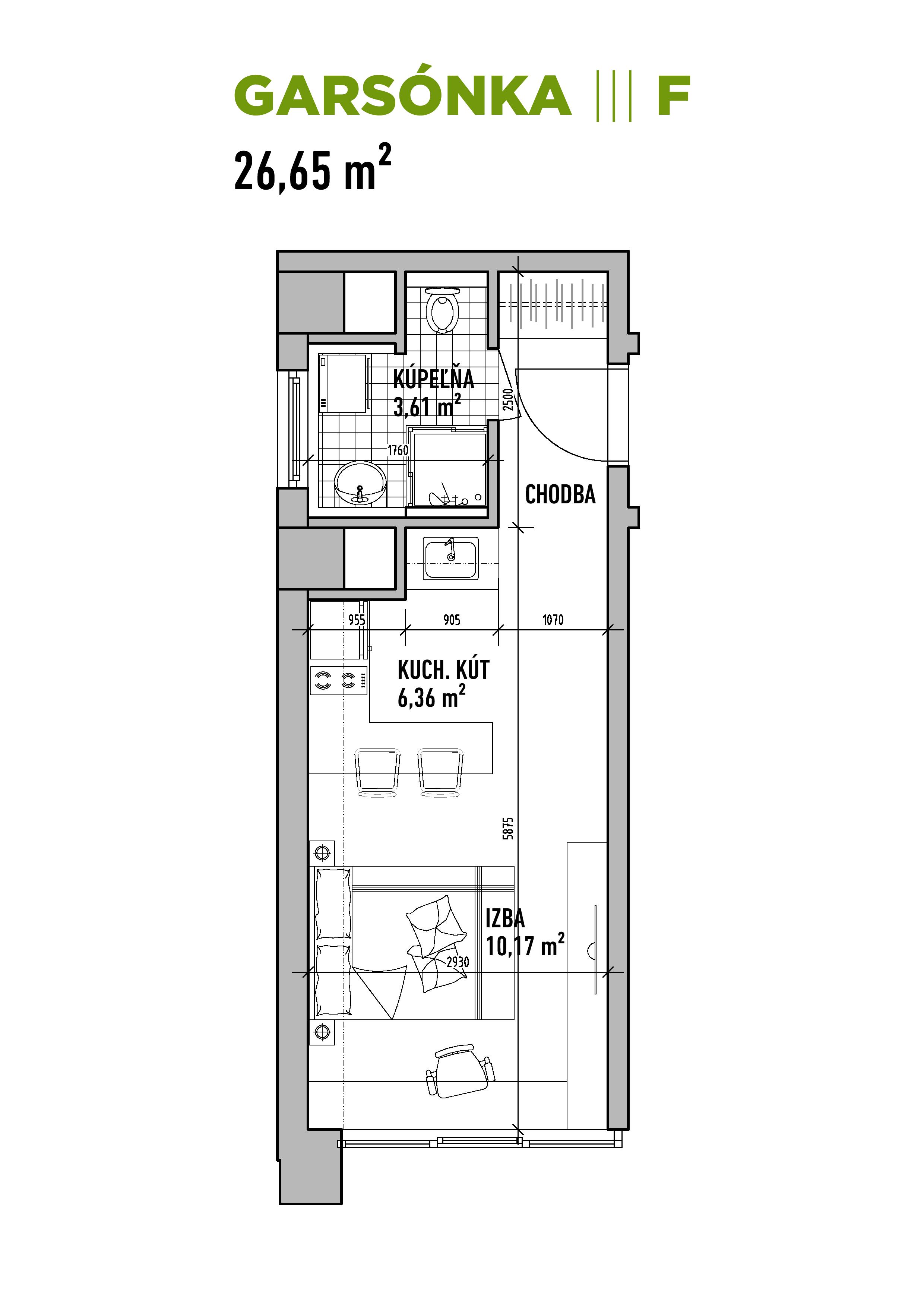 Byty Stavbárska - F - Pôdorys