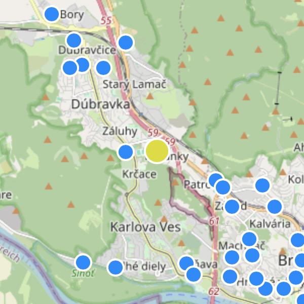 Čerešne - map