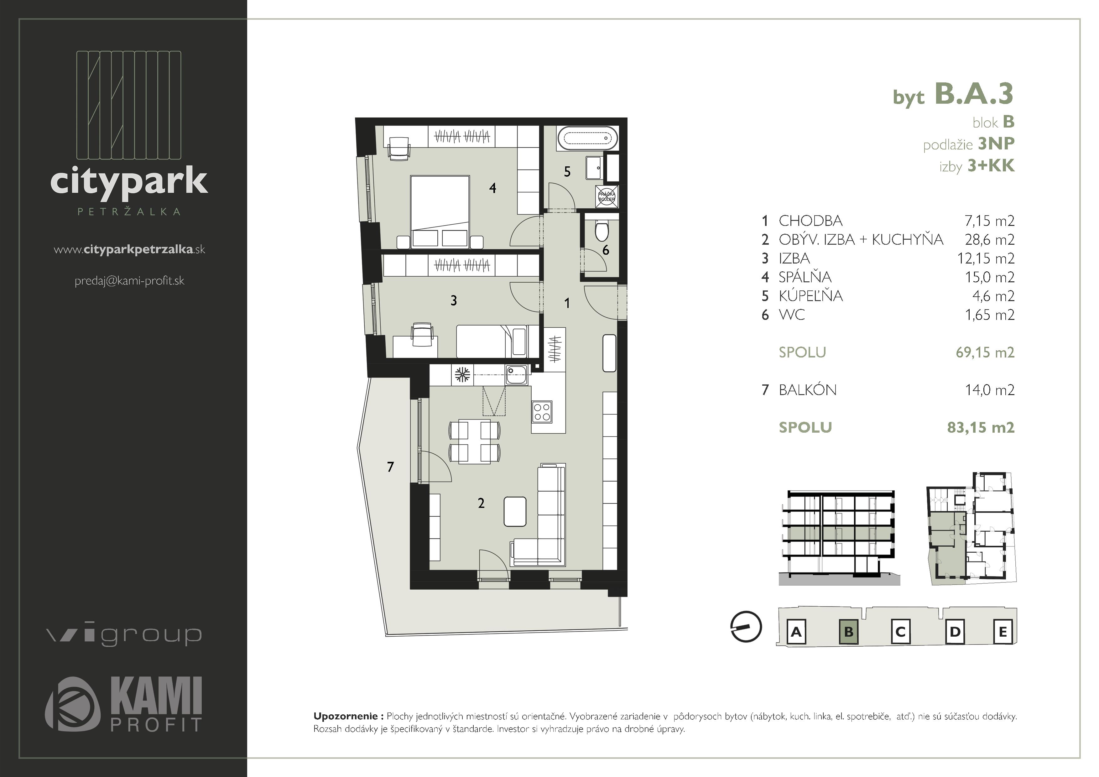 CityPark Petržalka - B.A.3 - Pôdorys