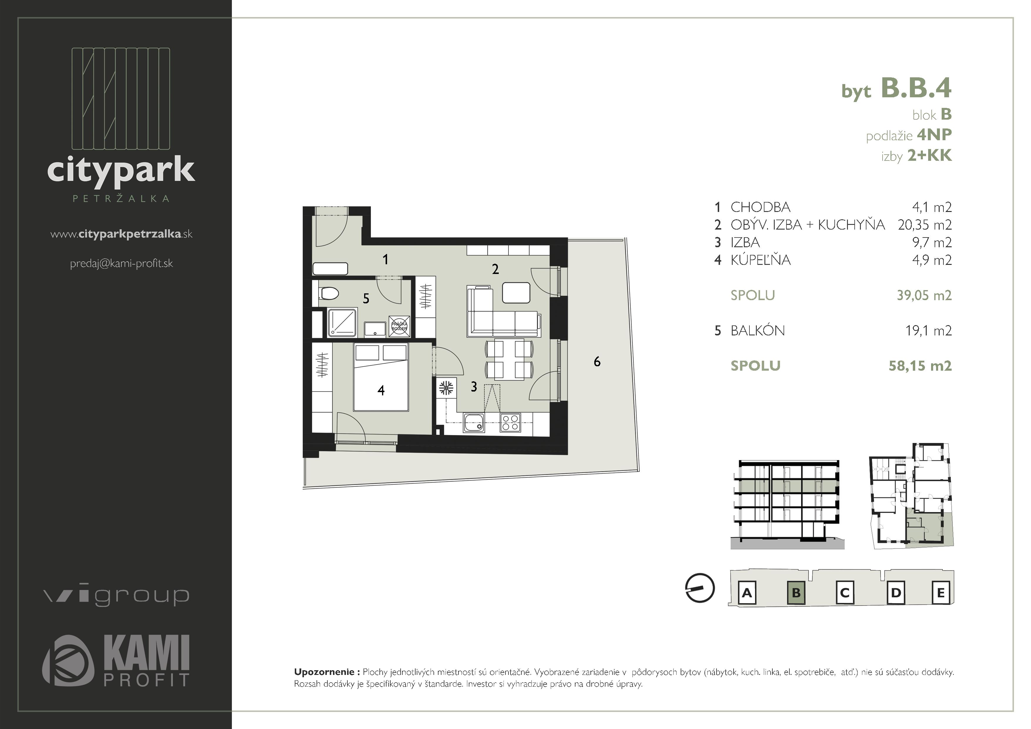 CityPark Petržalka - B.B.4 - Pôdorys