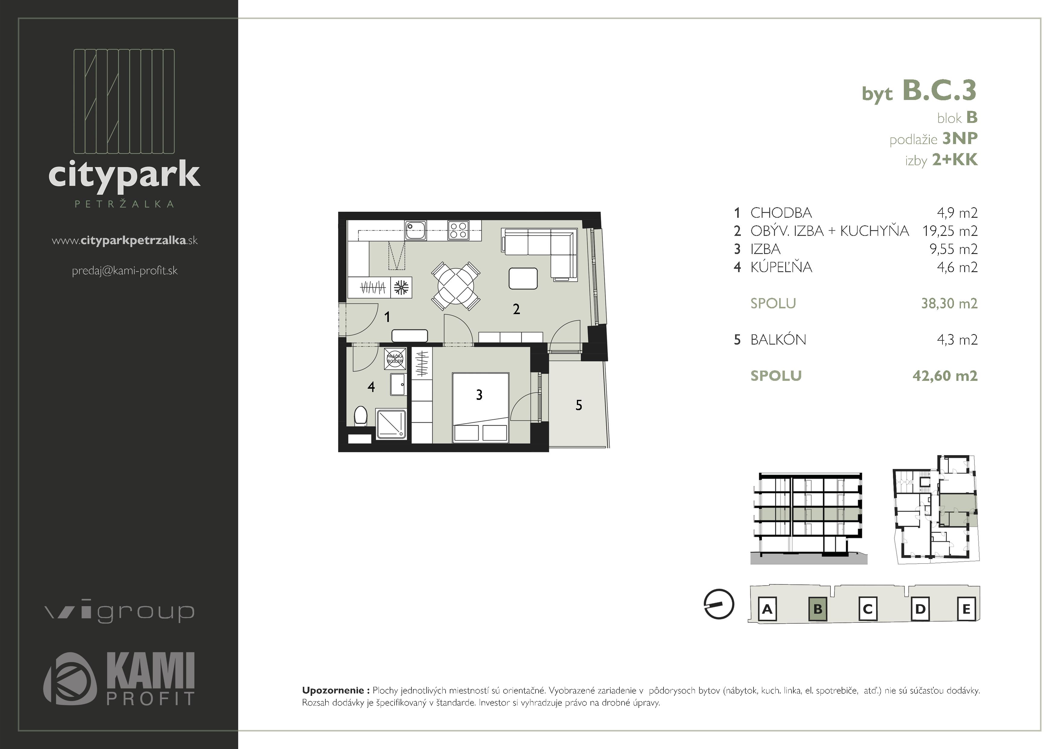 CityPark Petržalka - B.C.3 - Pôdorys