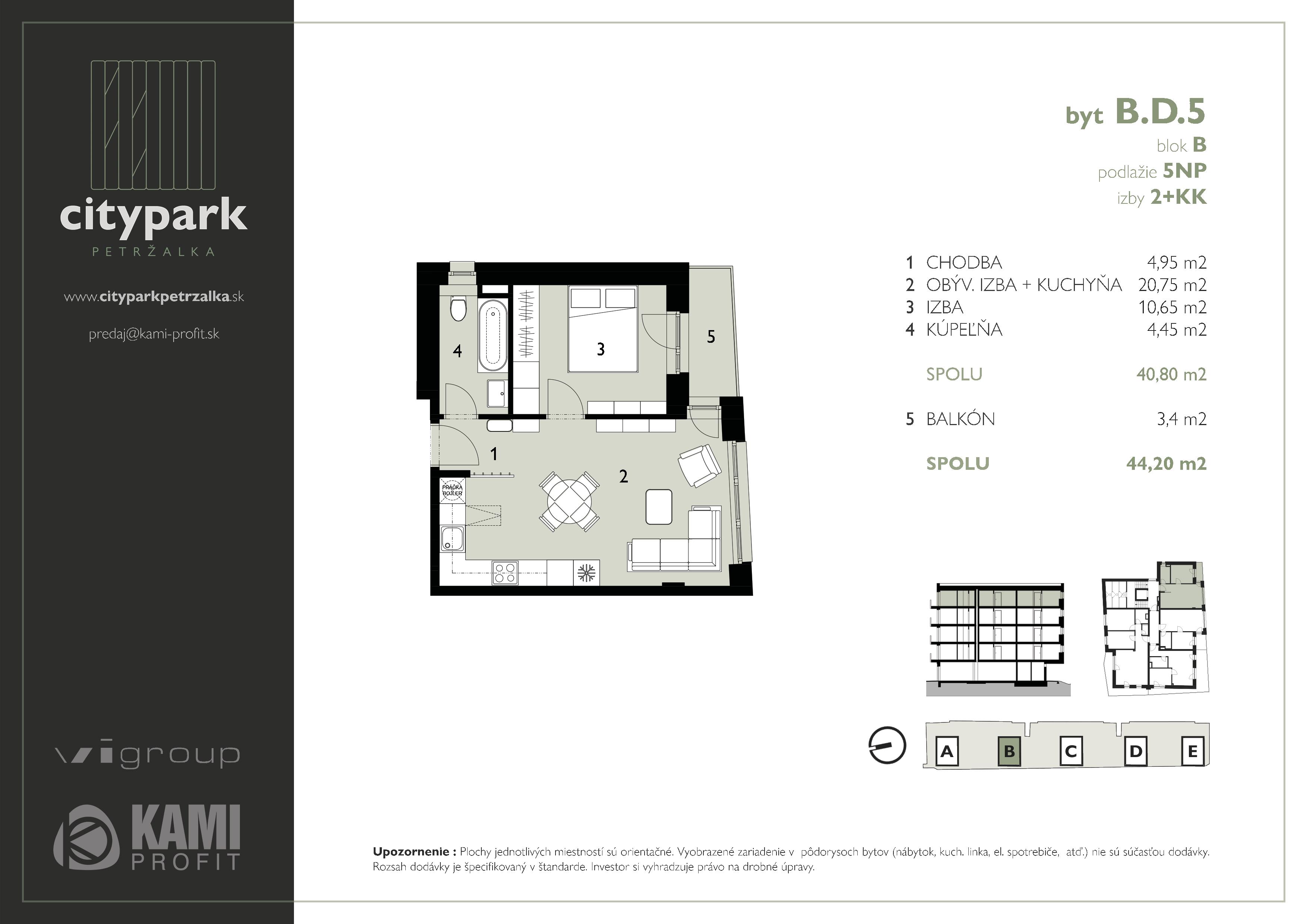 CityPark Petržalka - B.D.5 - Pôdorys