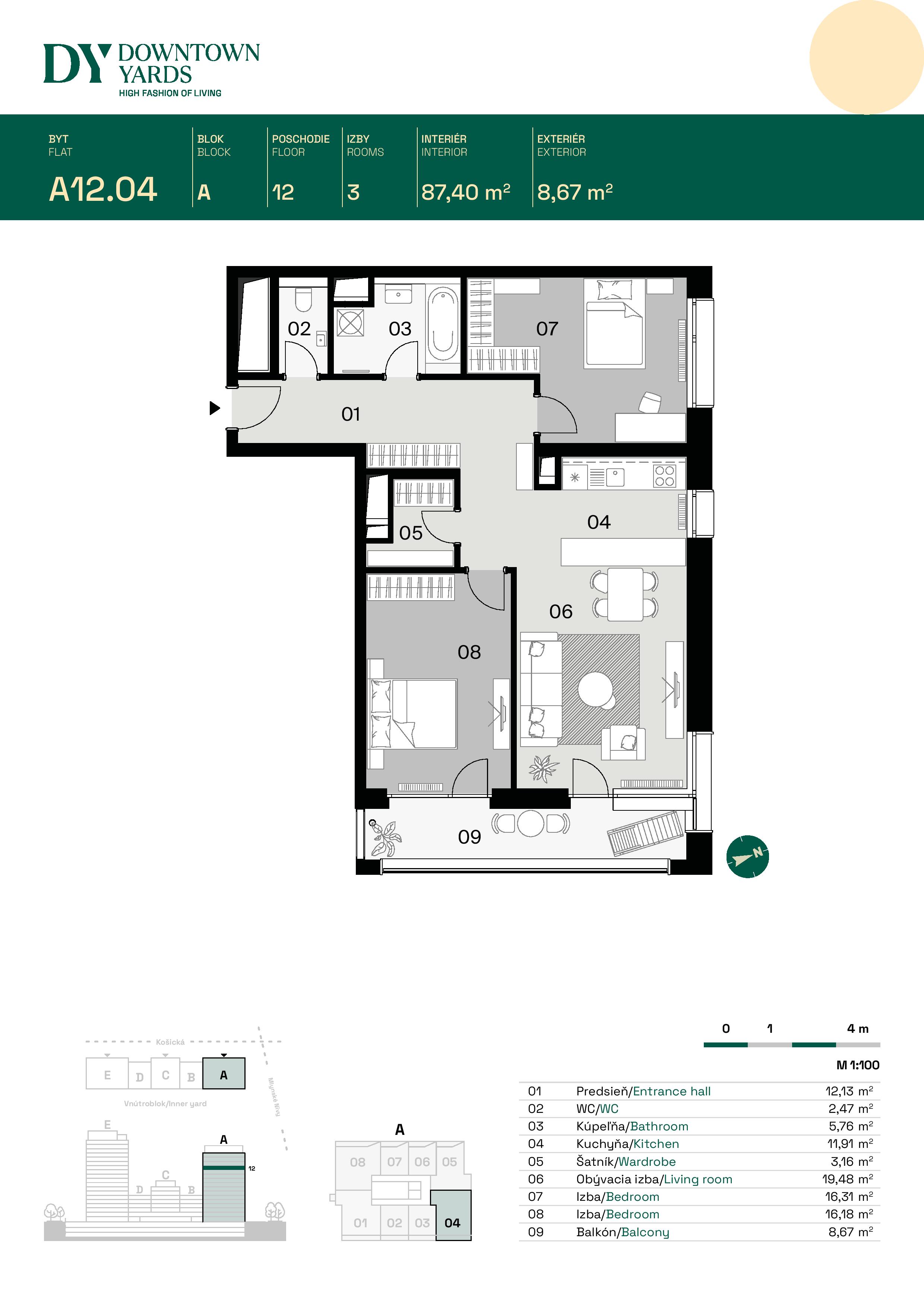 Downtown Yards - A12.04 - Pôdorys