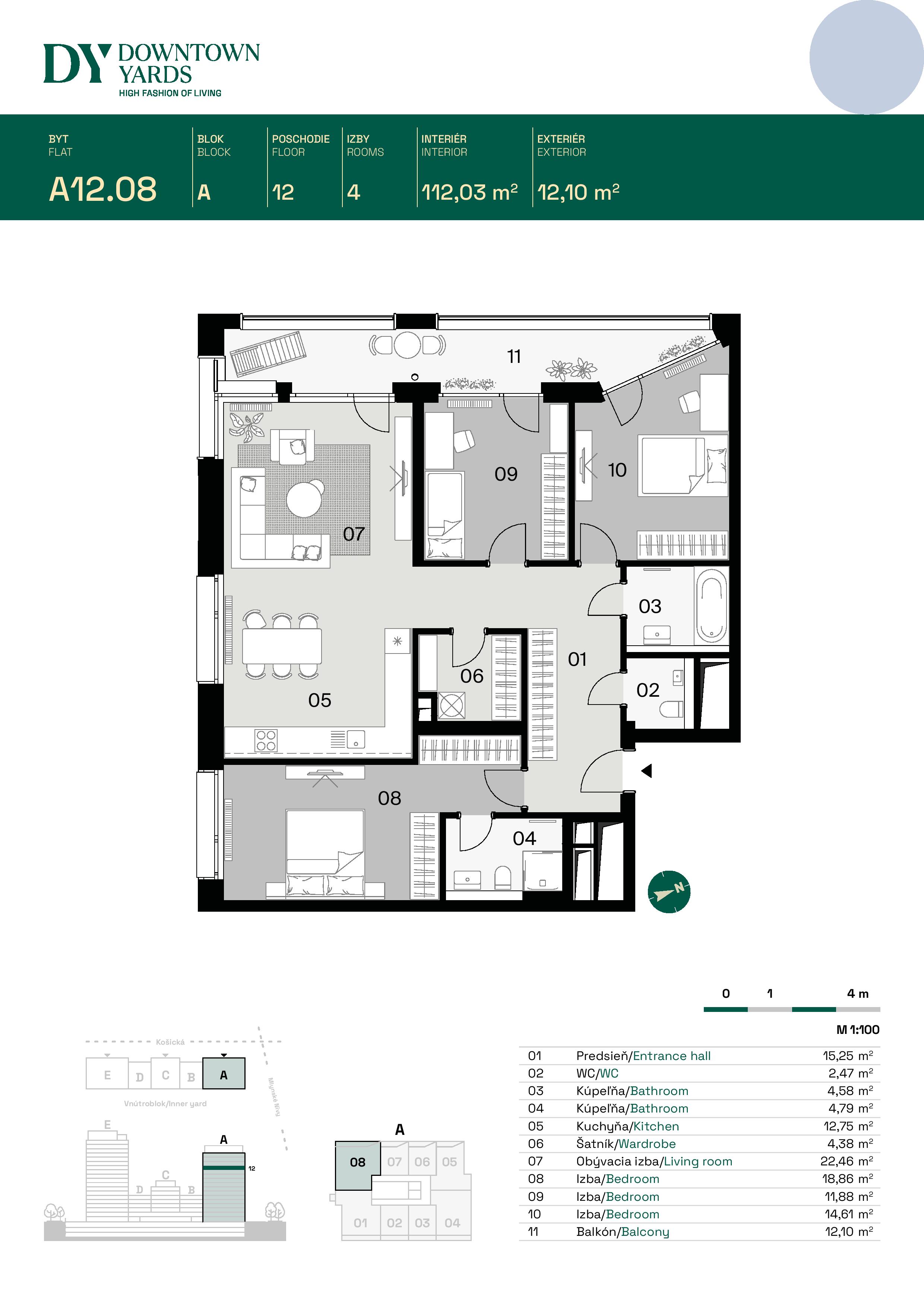 Downtown Yards - A12.08 - Pôdorys