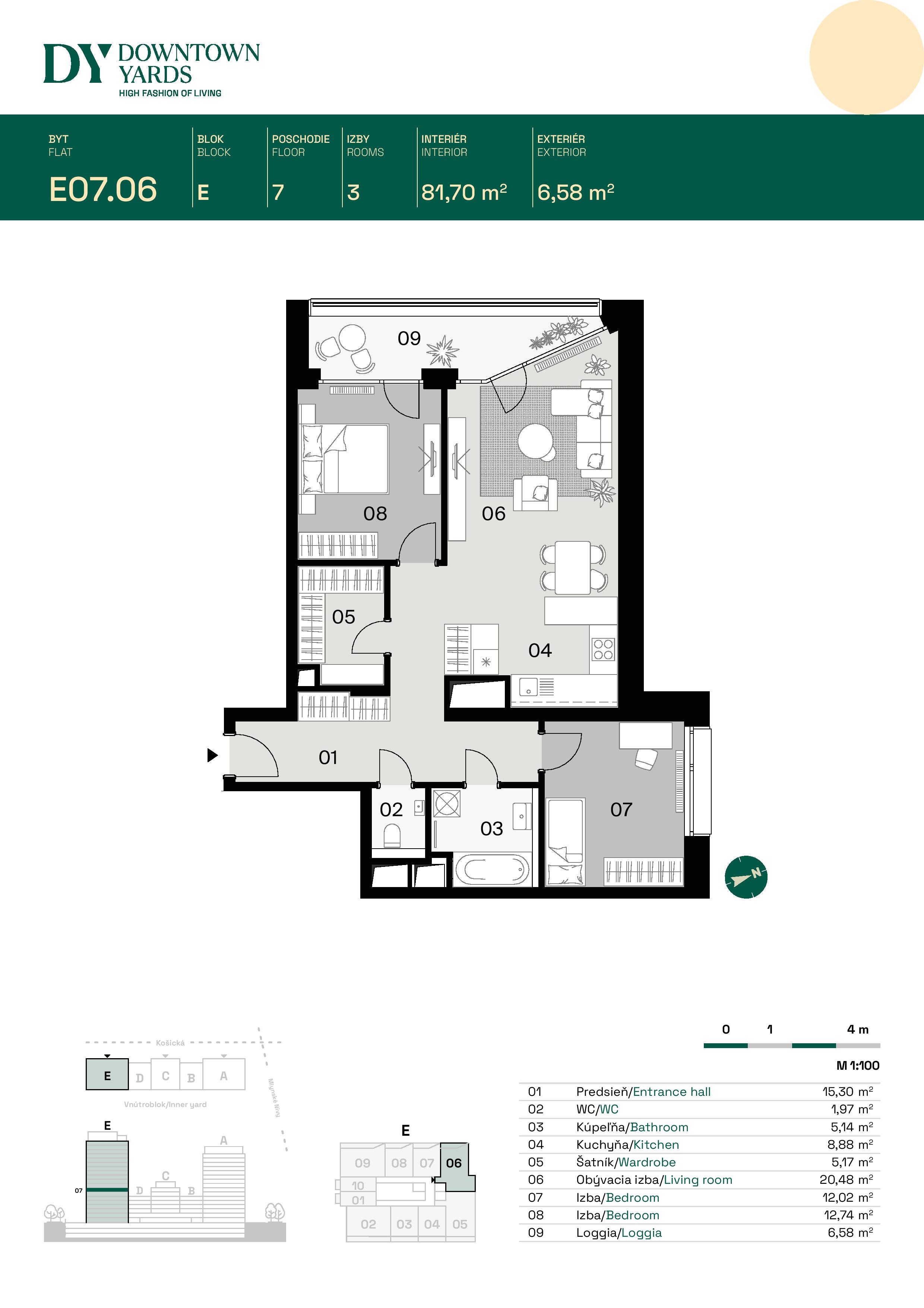 Downtown Yards - E07.06 - Pôdorys