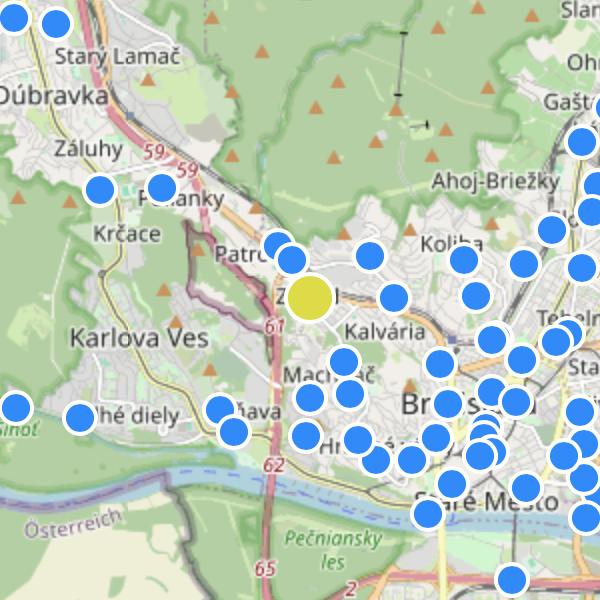 Gaštanová - map