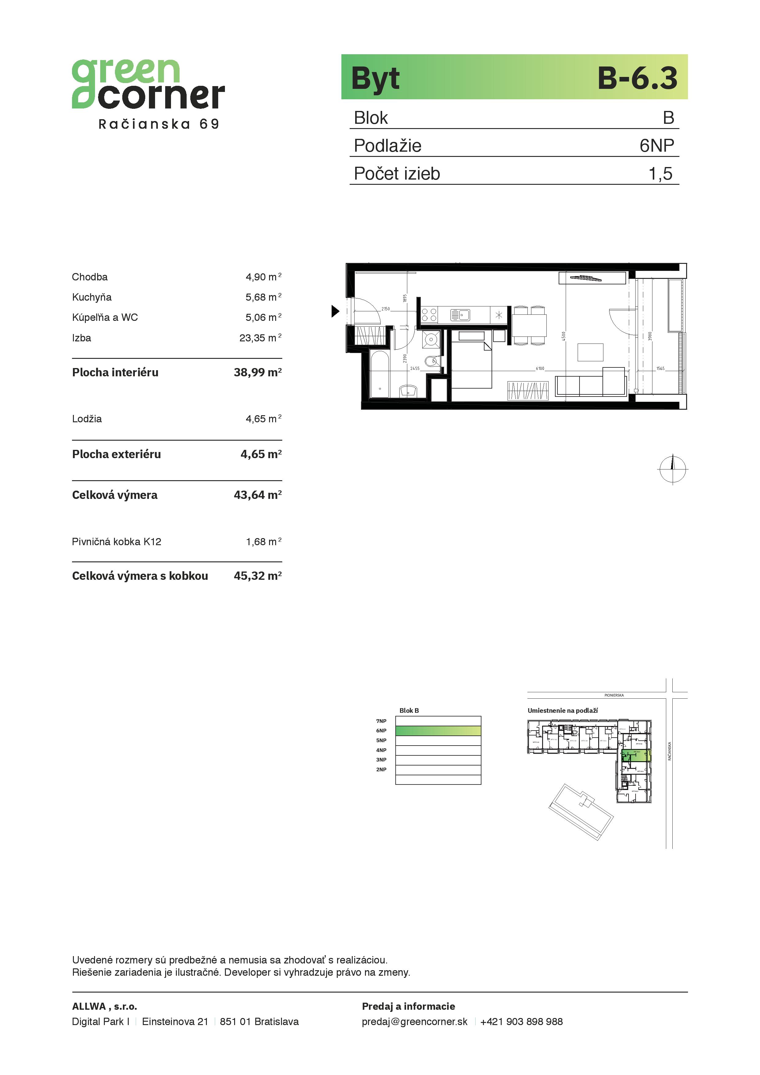 Green Corner - B-6.3 - Pôdorys