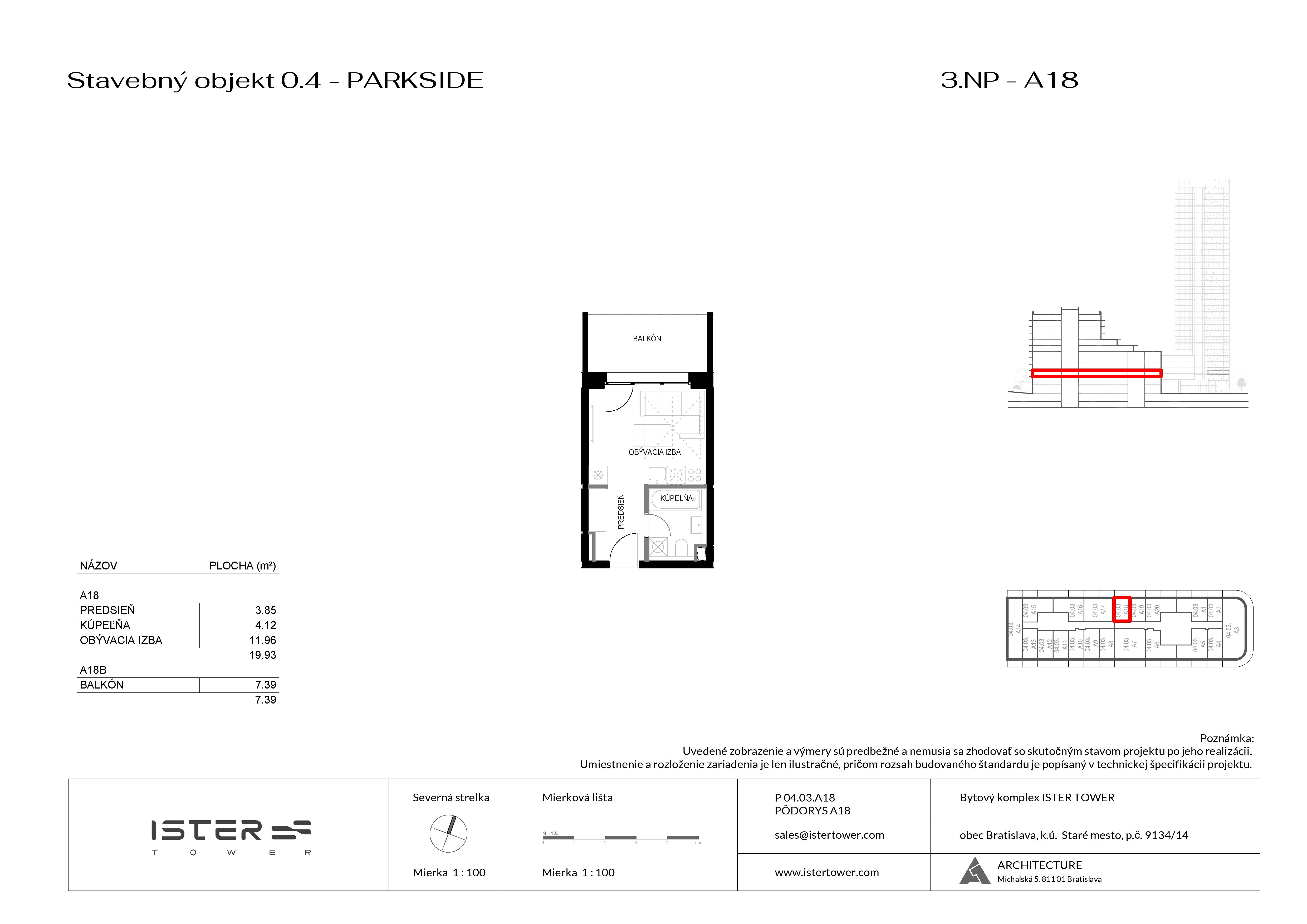 Ister Tower - PS 03 A18 - Pôdorys