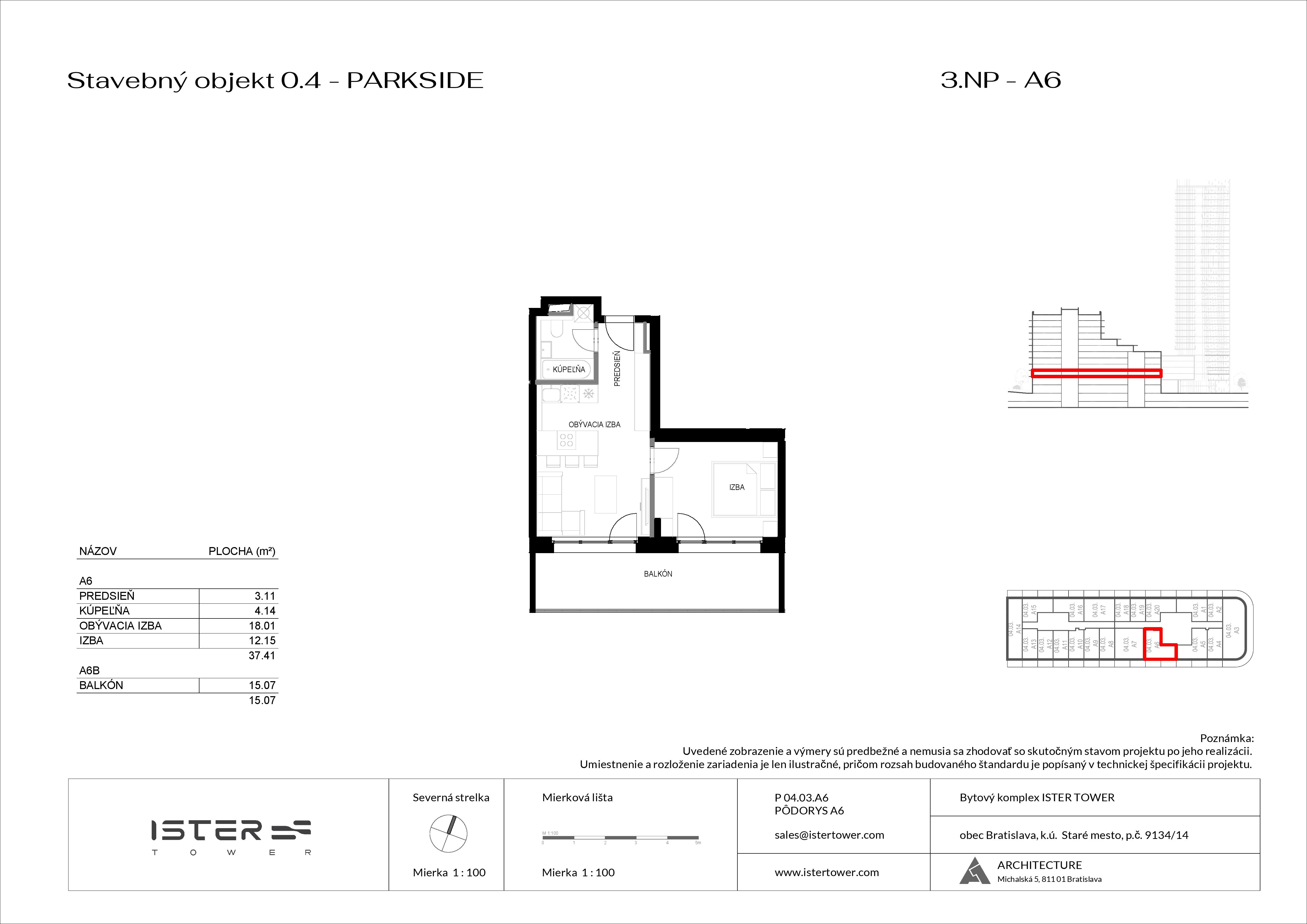 Ister Tower - PS 03 A6 - Pôdorys