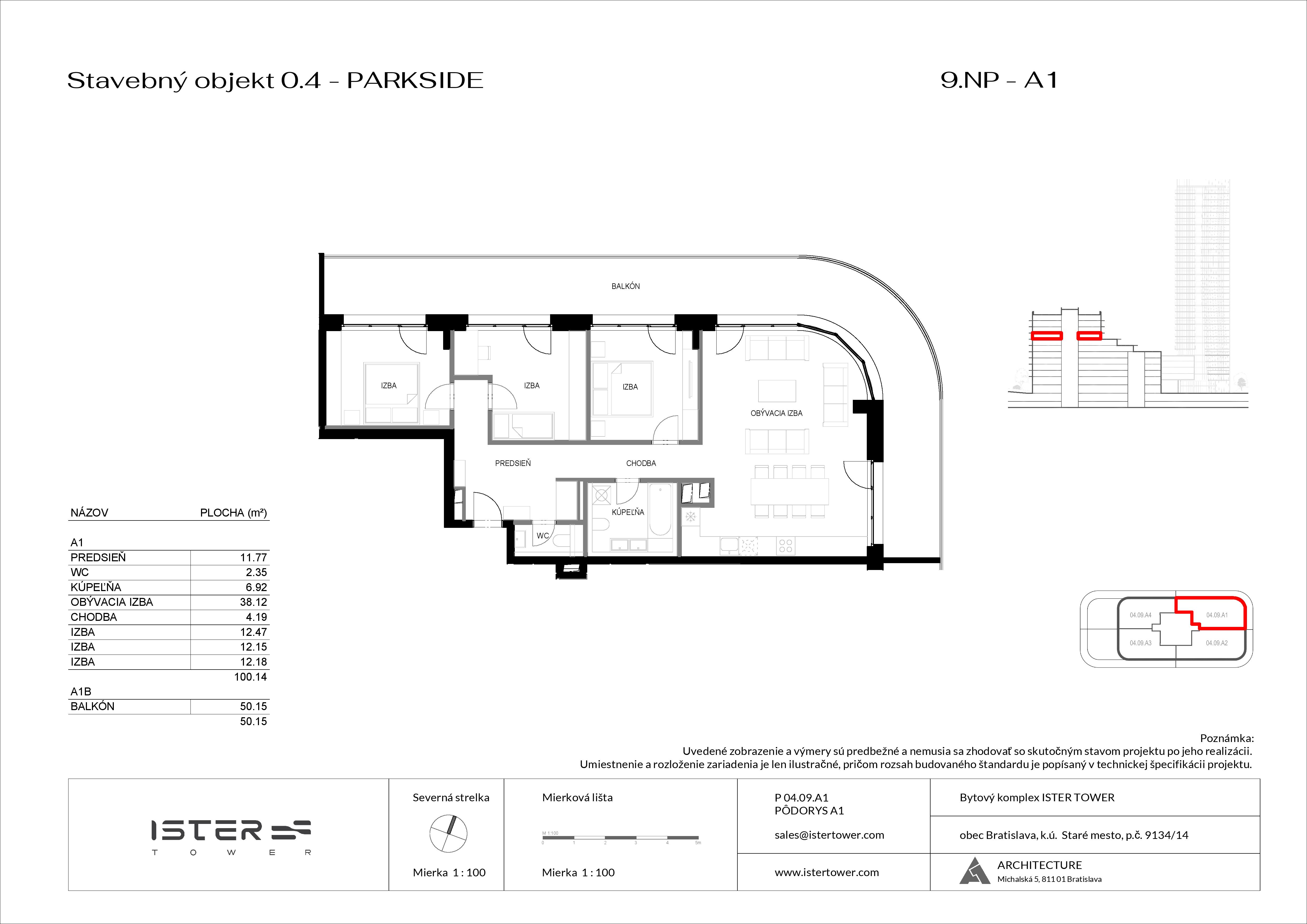 Ister Tower - PS 09 A1 - Pôdorys